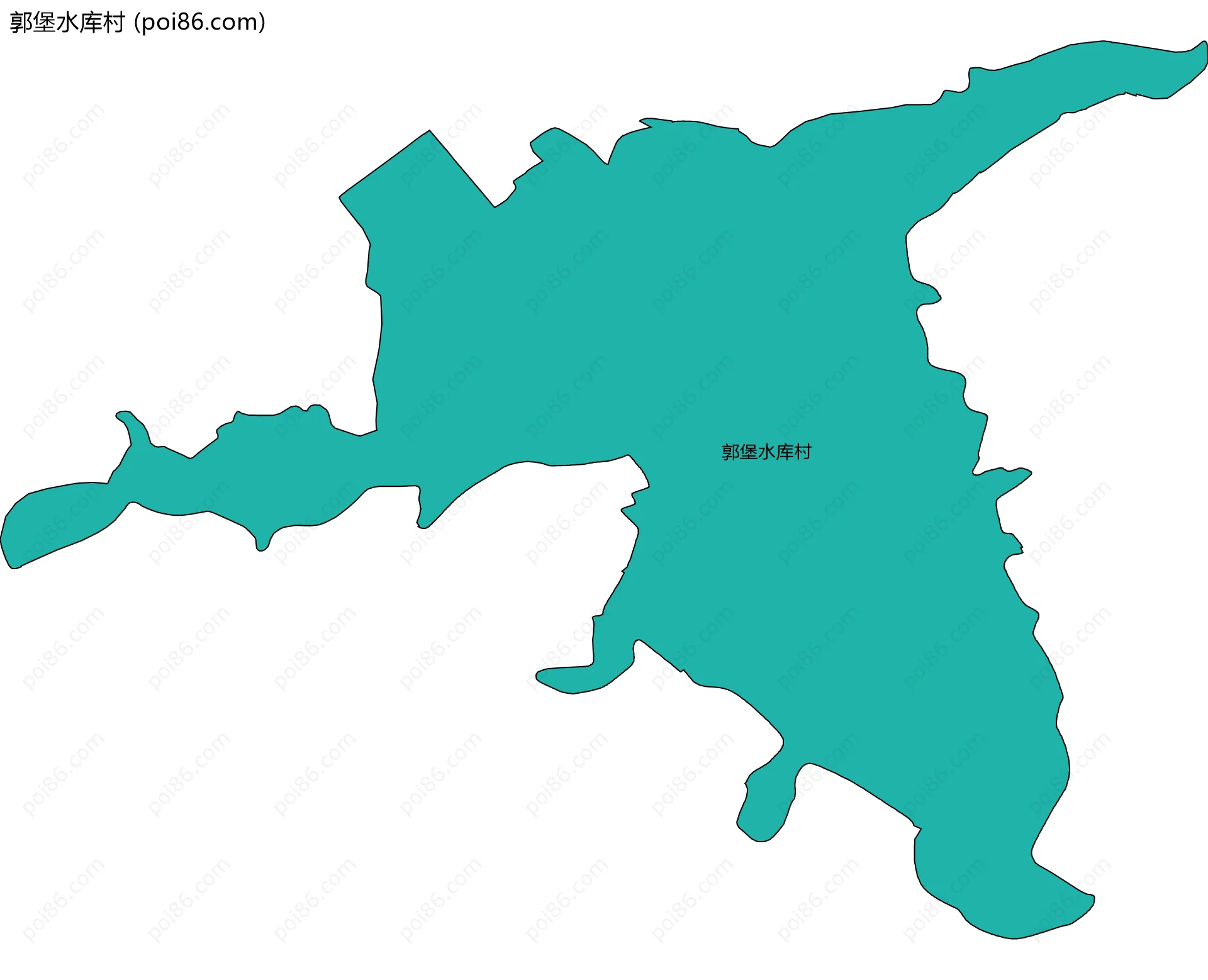 郭堡水库村边界地图