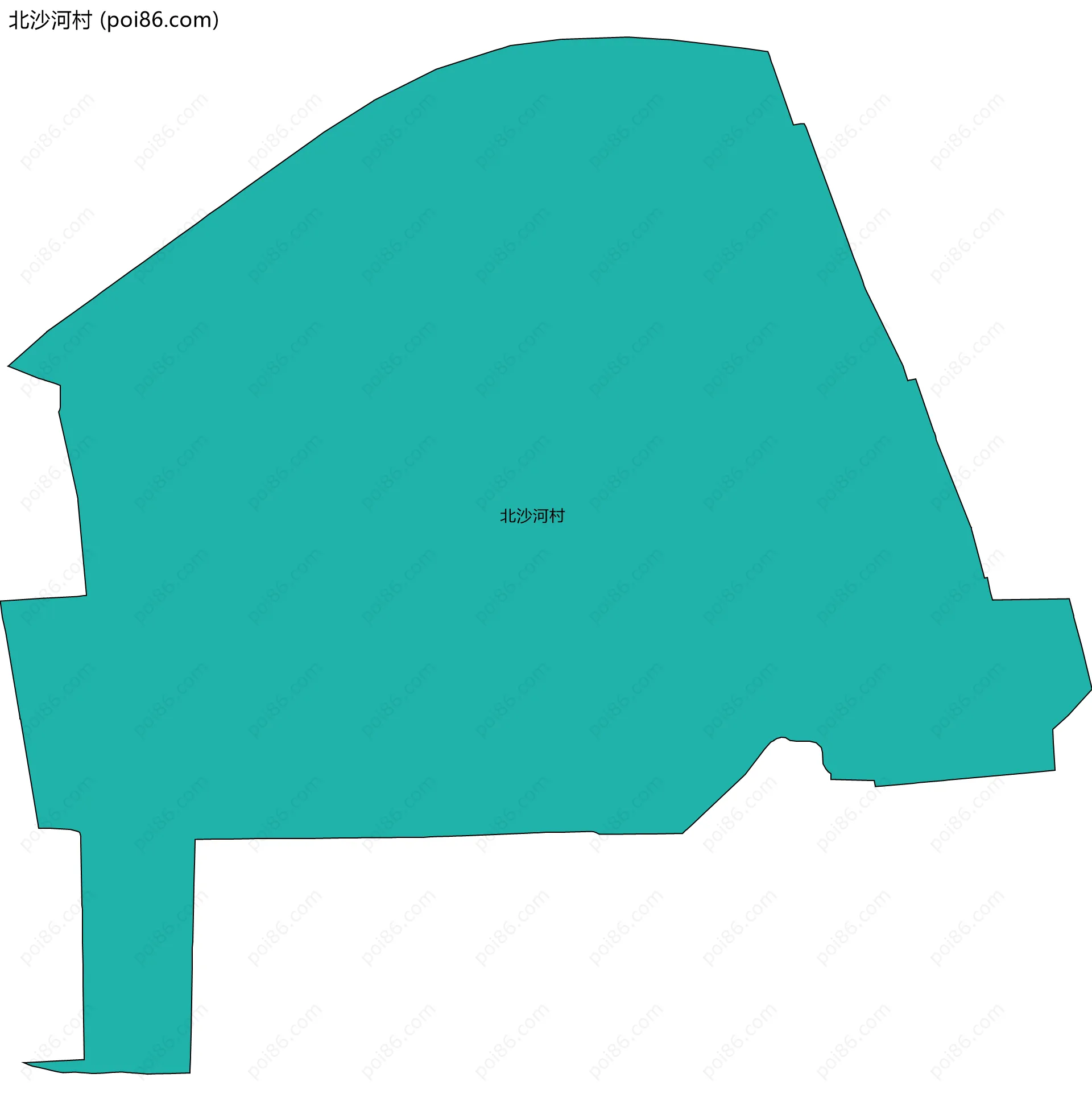北沙河村边界地图