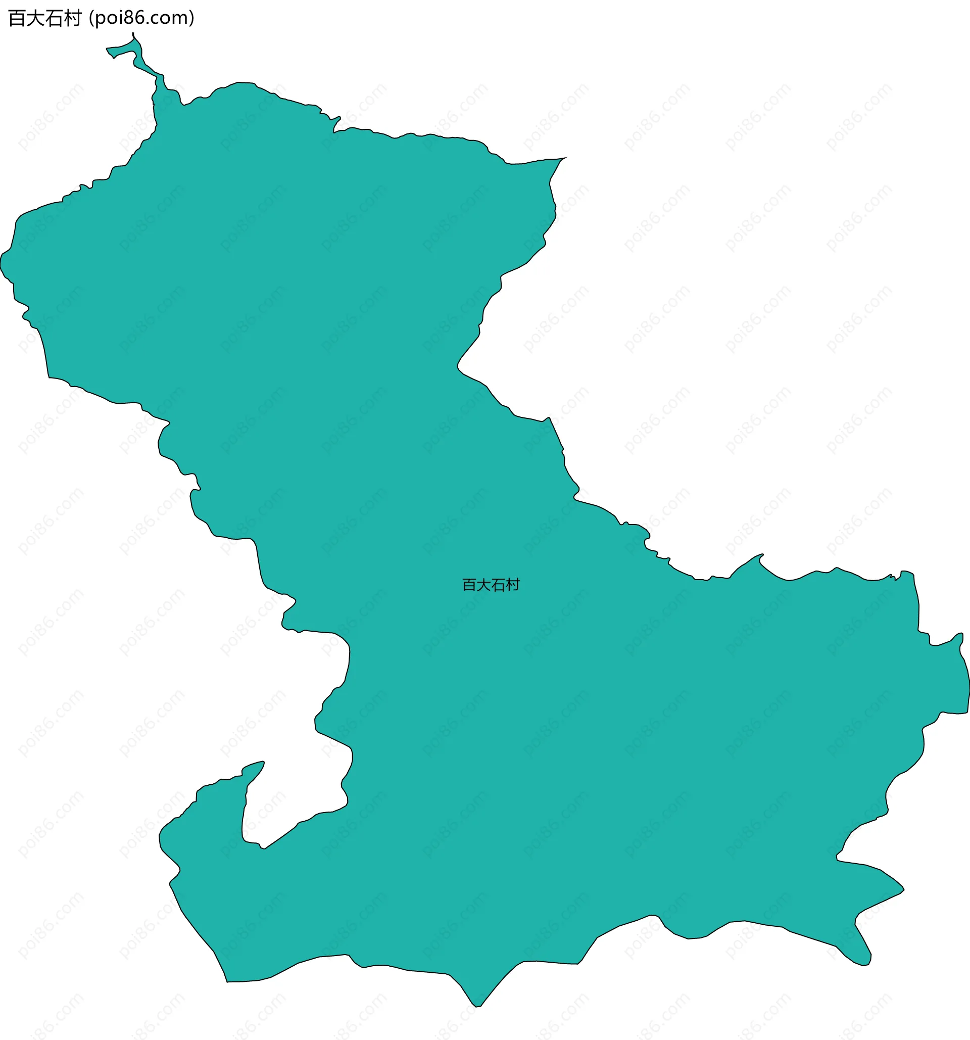 百大石村边界地图