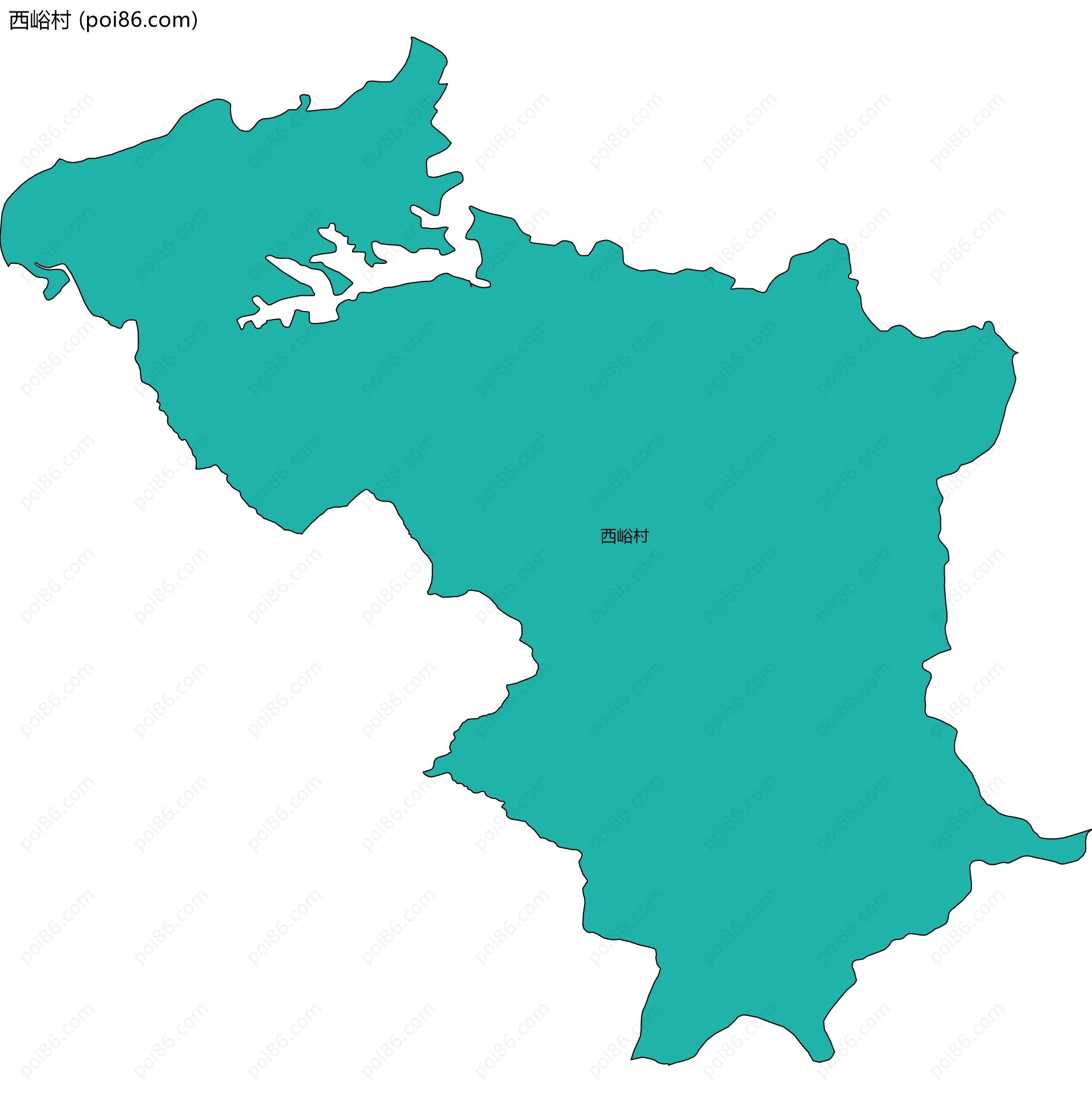 西峪村边界地图