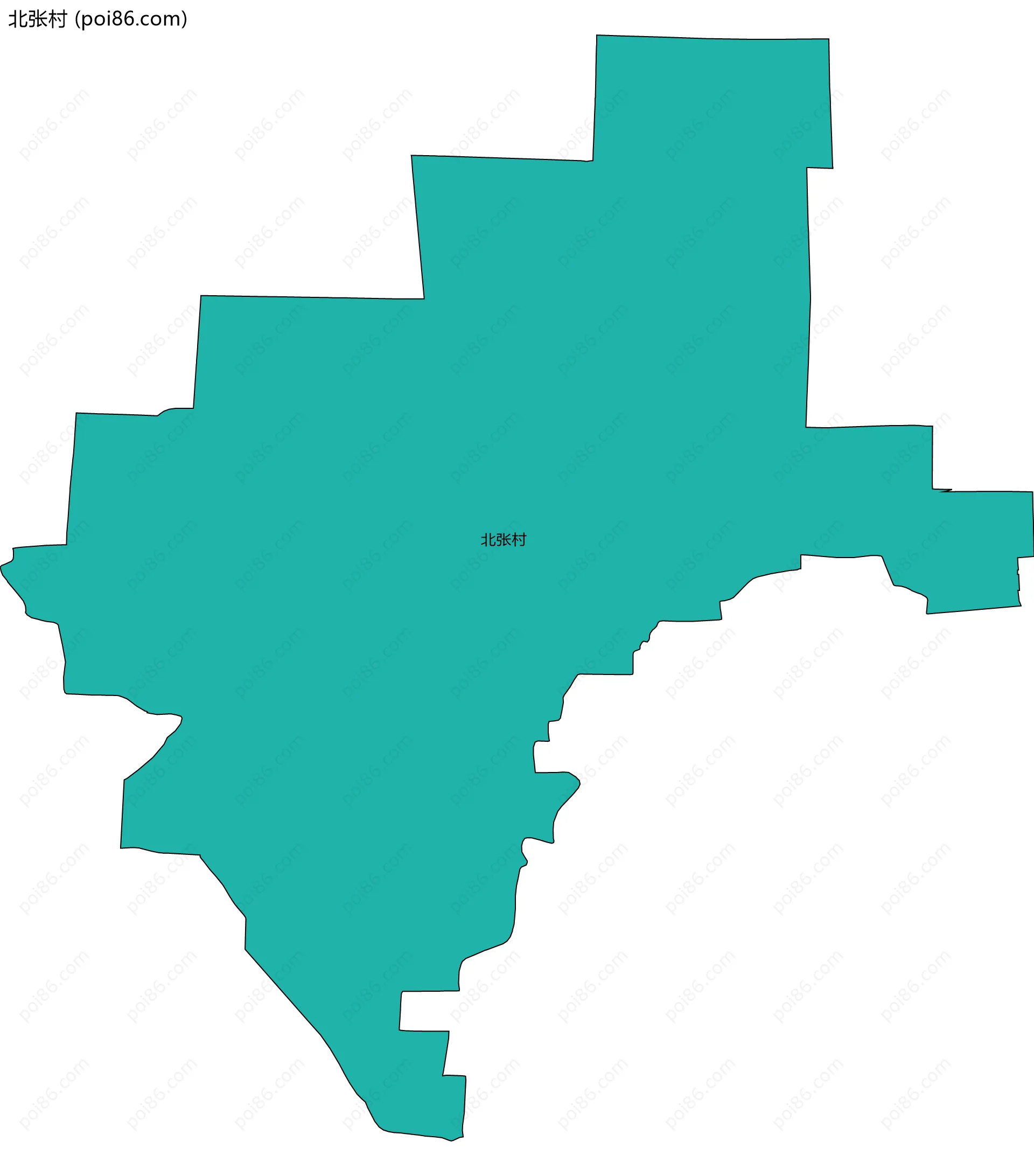 北张村边界地图