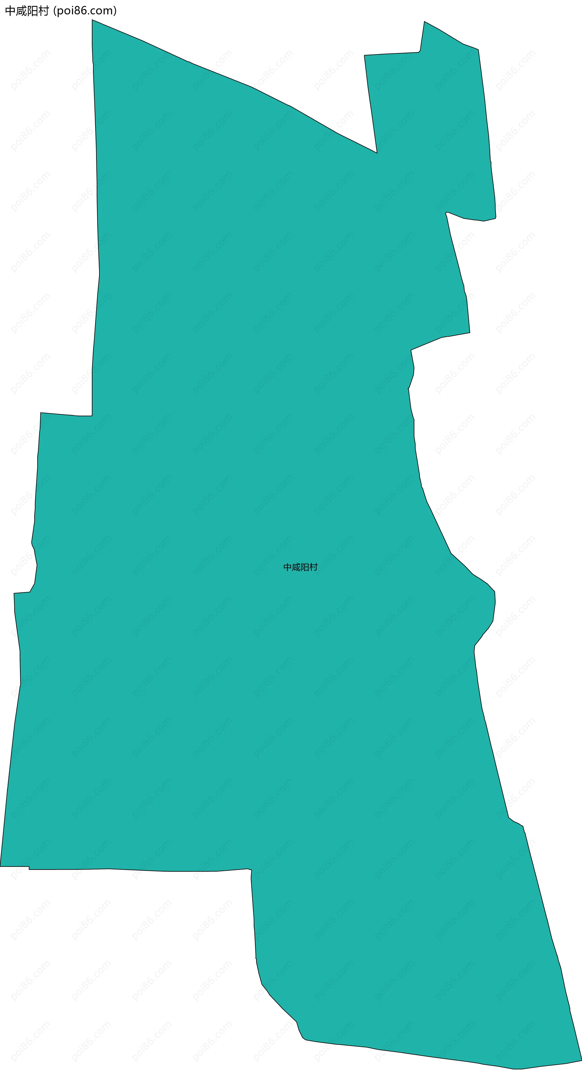 中咸阳村边界地图