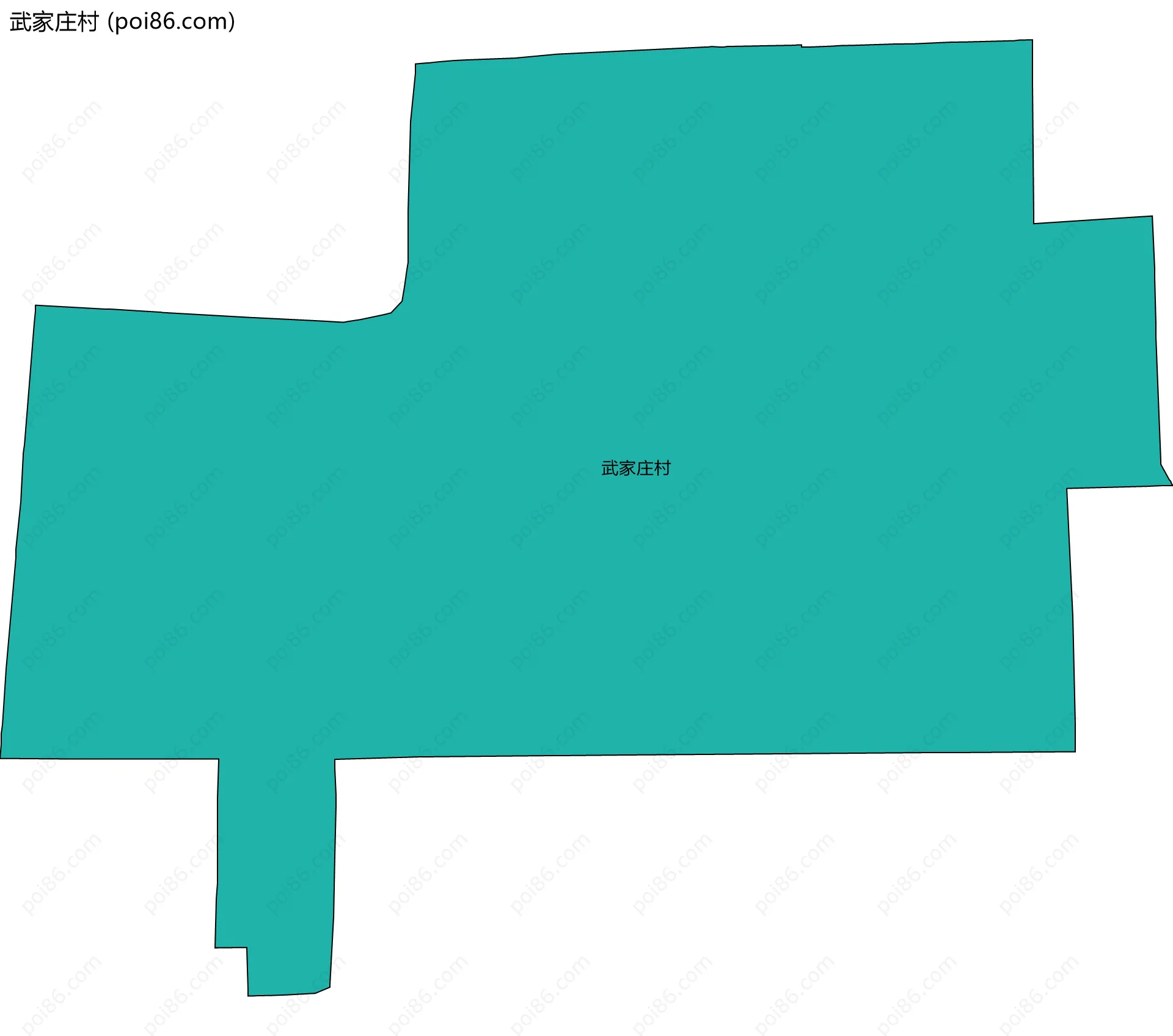 武家庄村边界地图