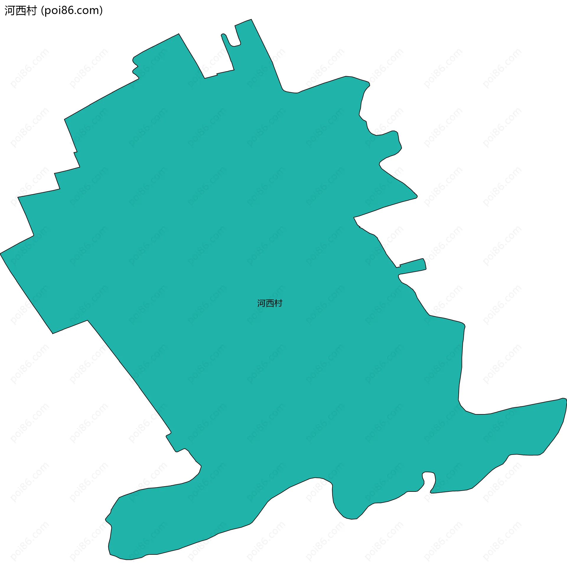 河西村边界地图