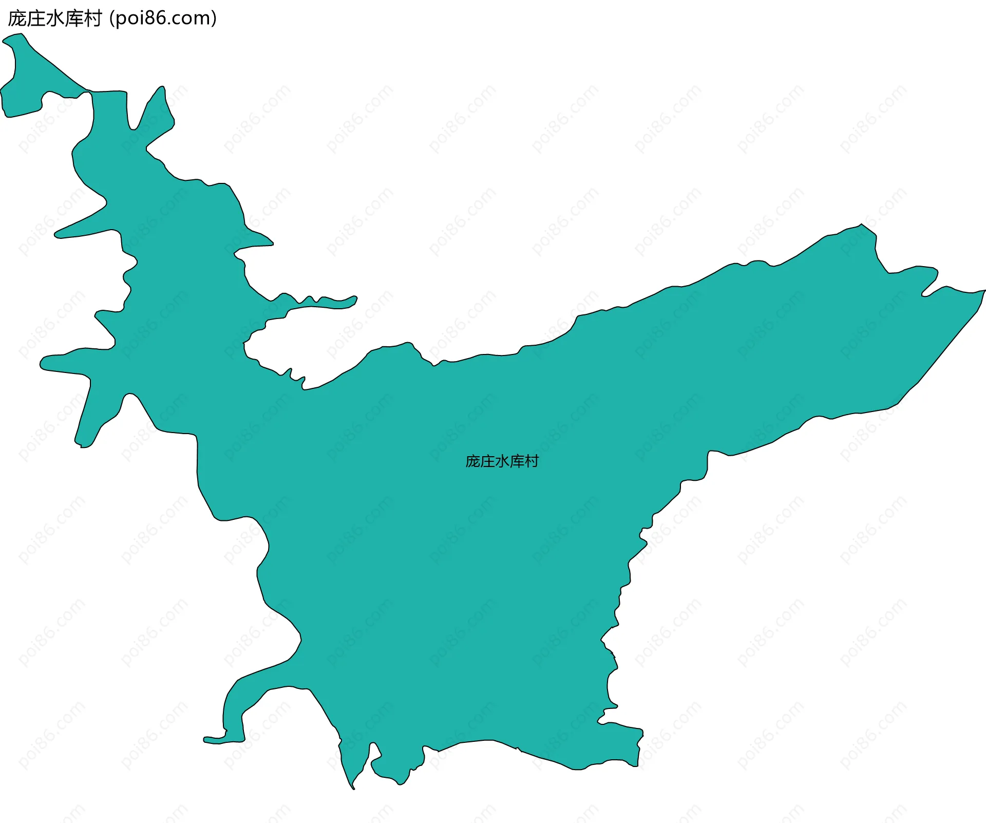 庞庄水库村边界地图