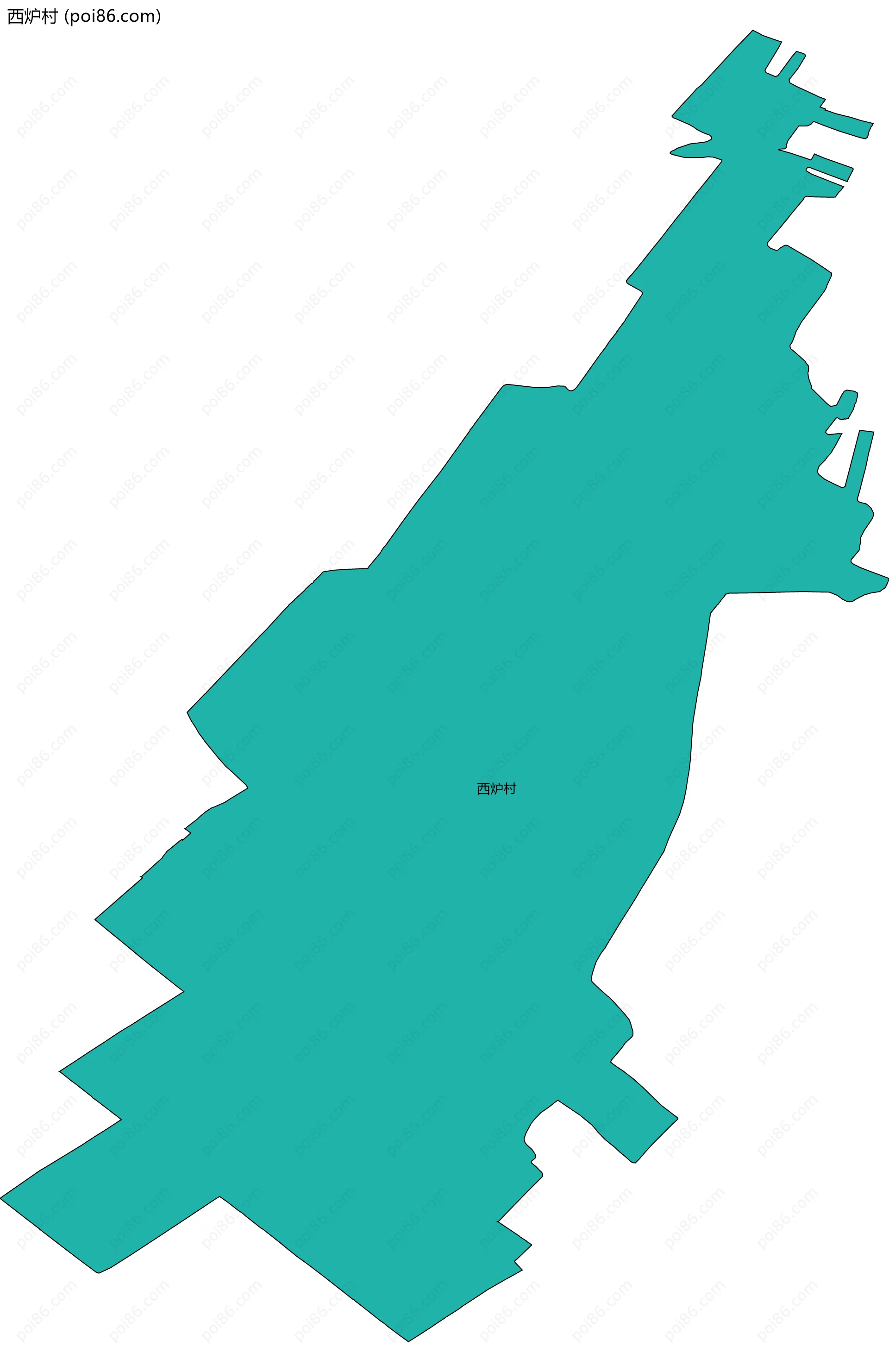 西炉村边界地图
