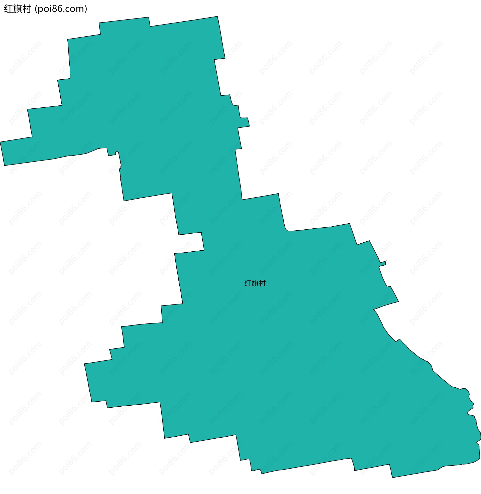 红旗村边界地图
