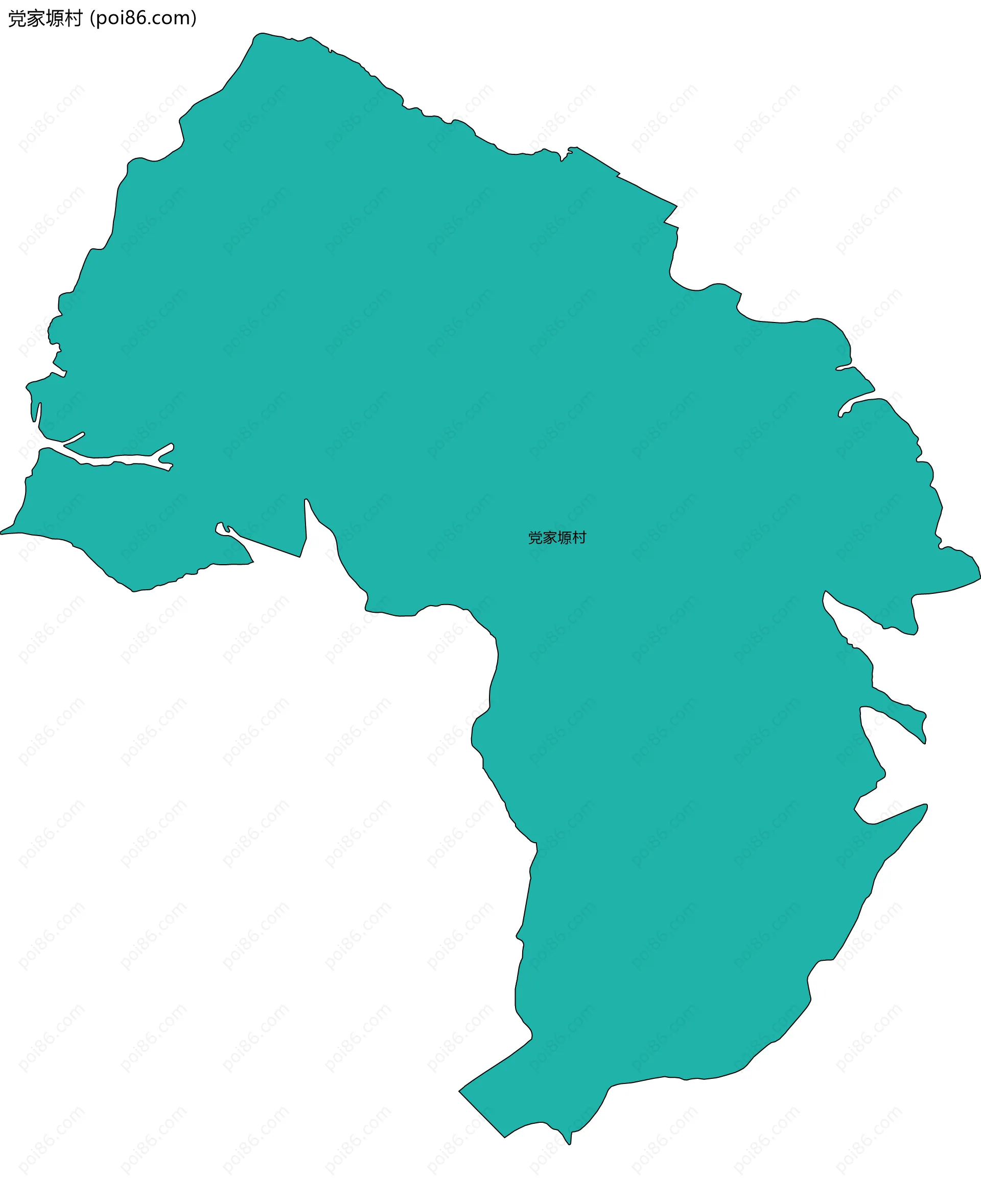 党家塬村边界地图