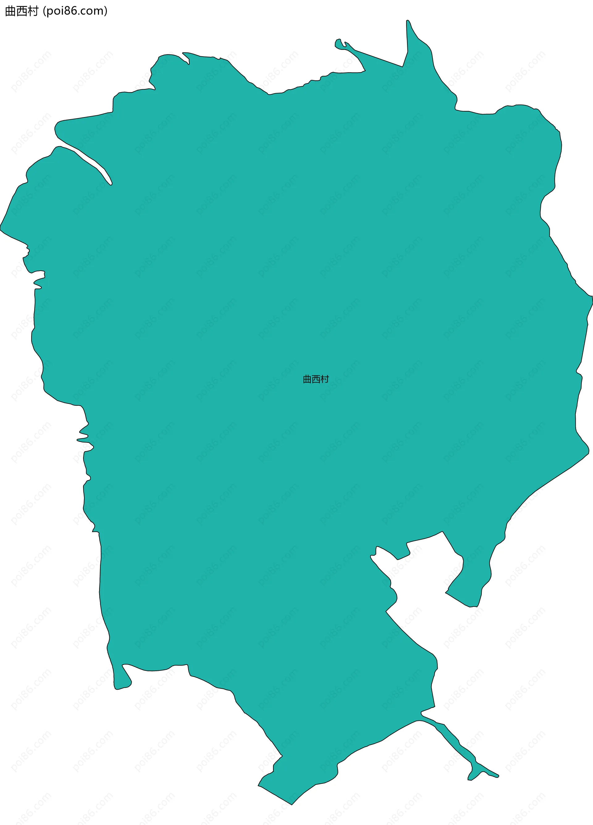 曲西村边界地图