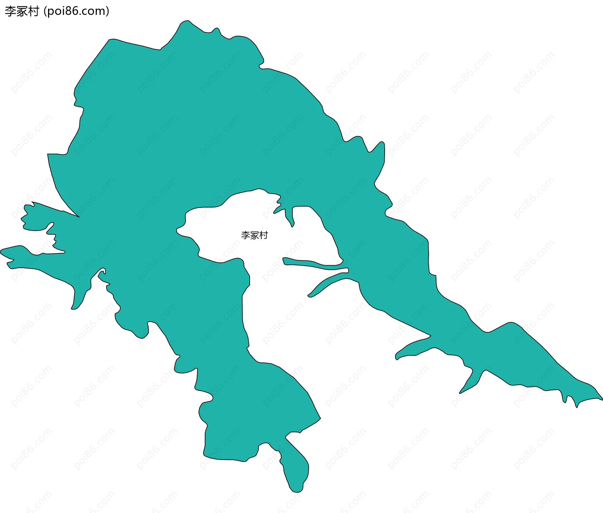 李冢村边界地图