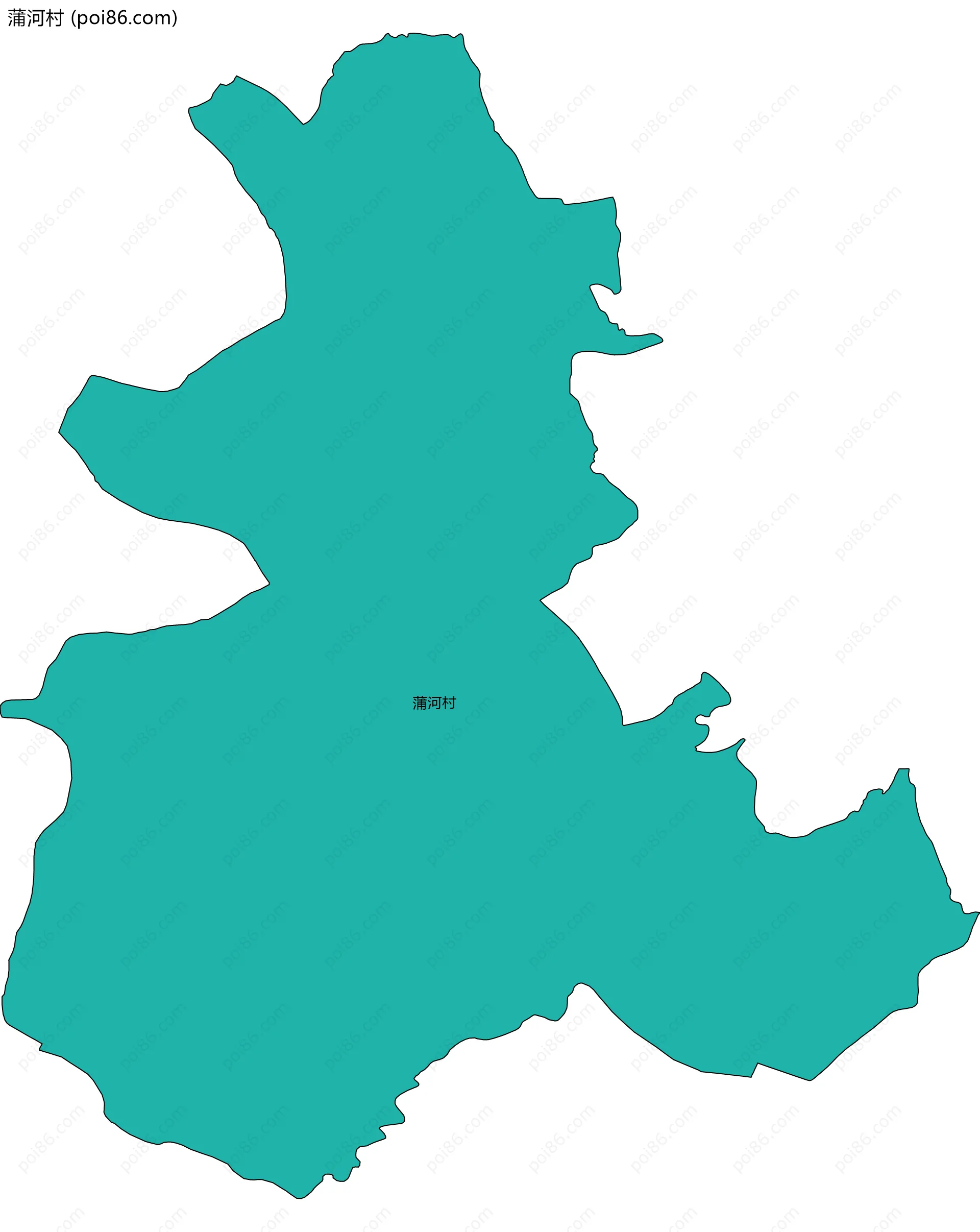 蒲河村边界地图