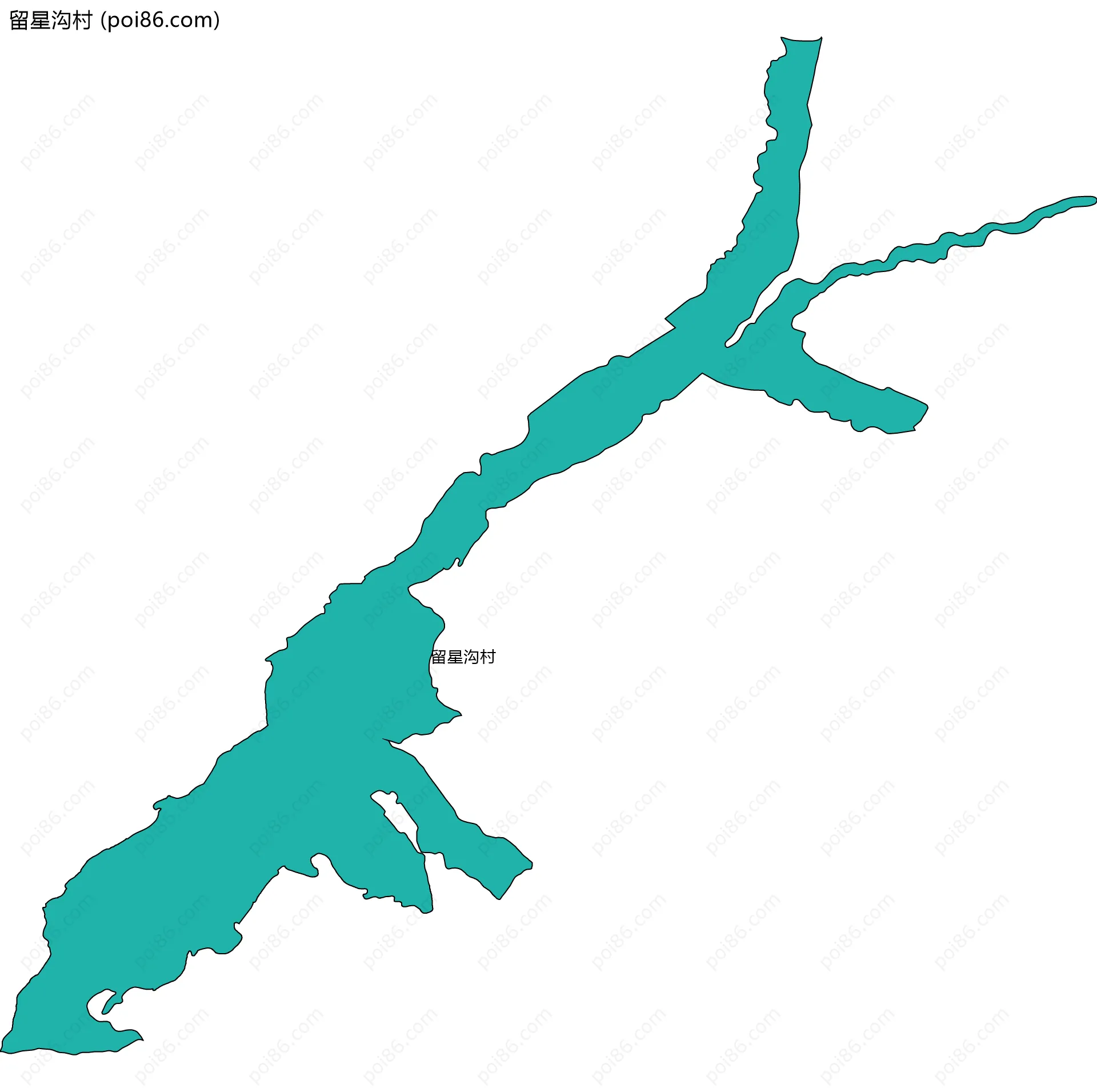 留星沟村边界地图