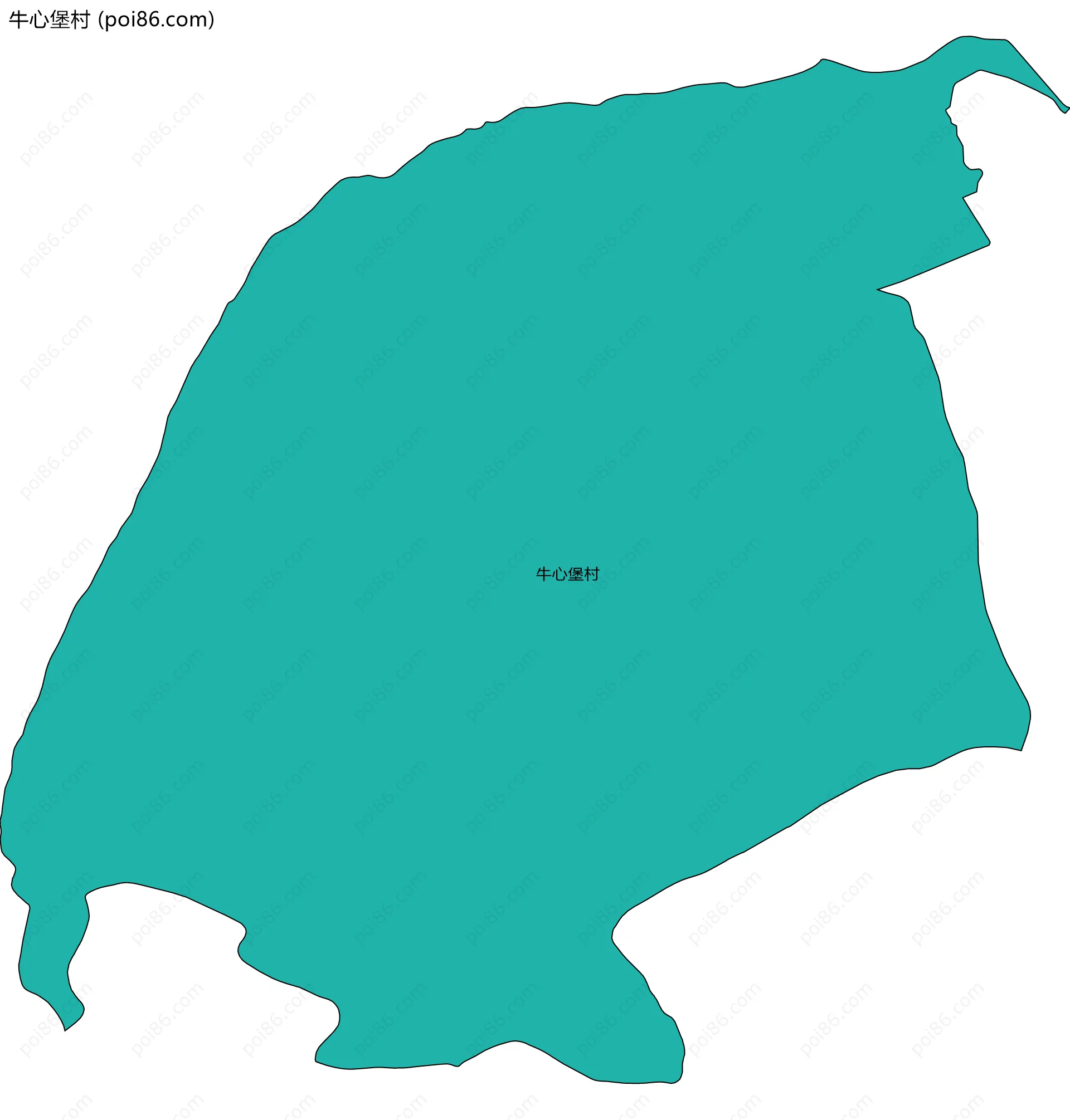 牛心堡村边界地图