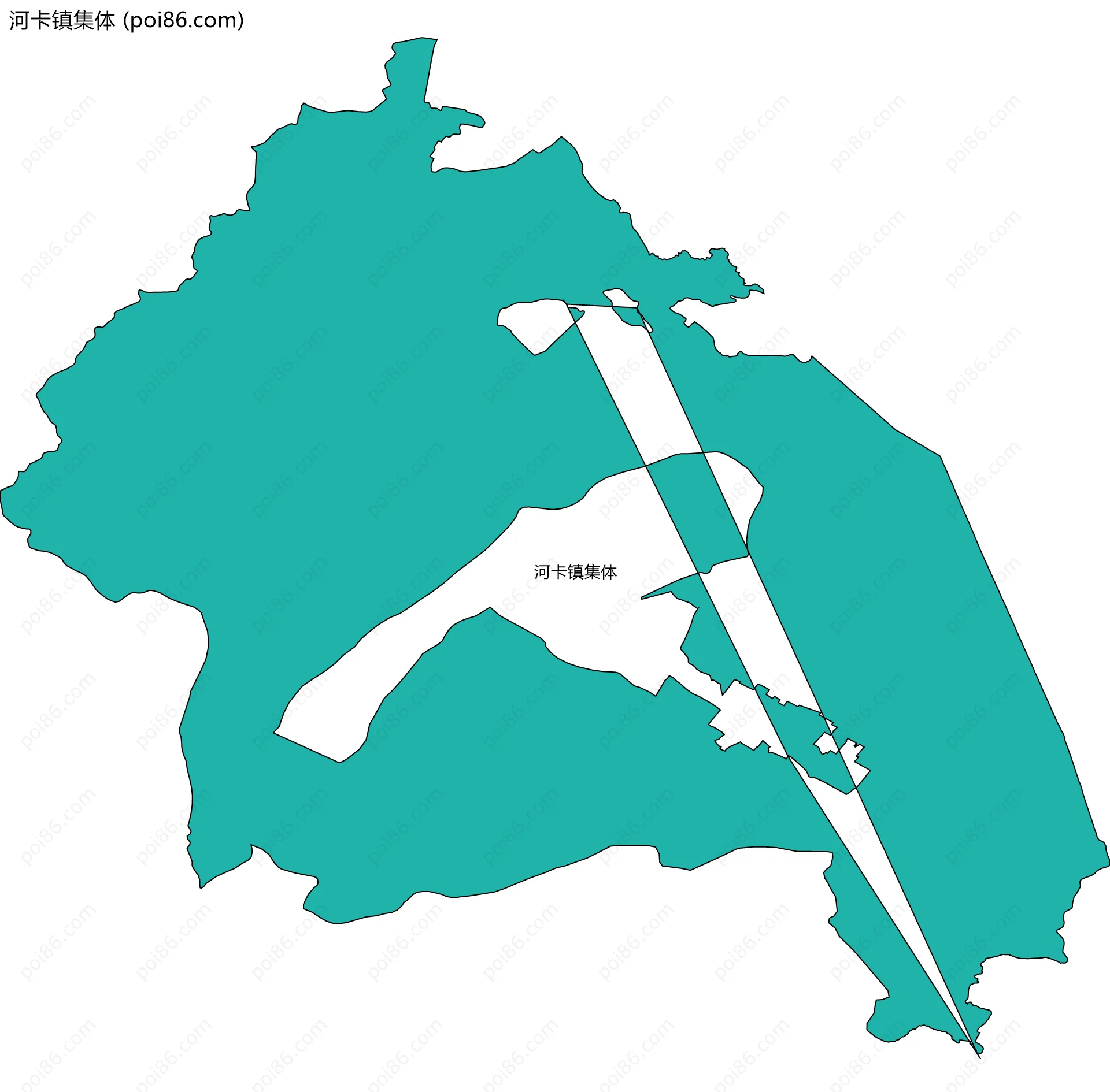 河卡镇集体边界地图