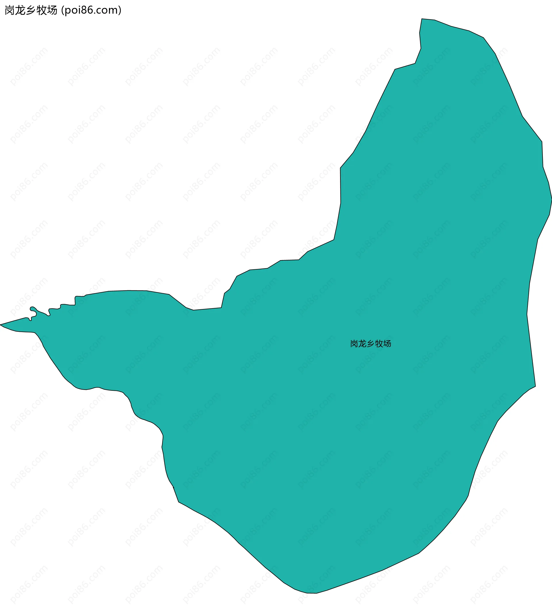 岗龙乡牧场边界地图