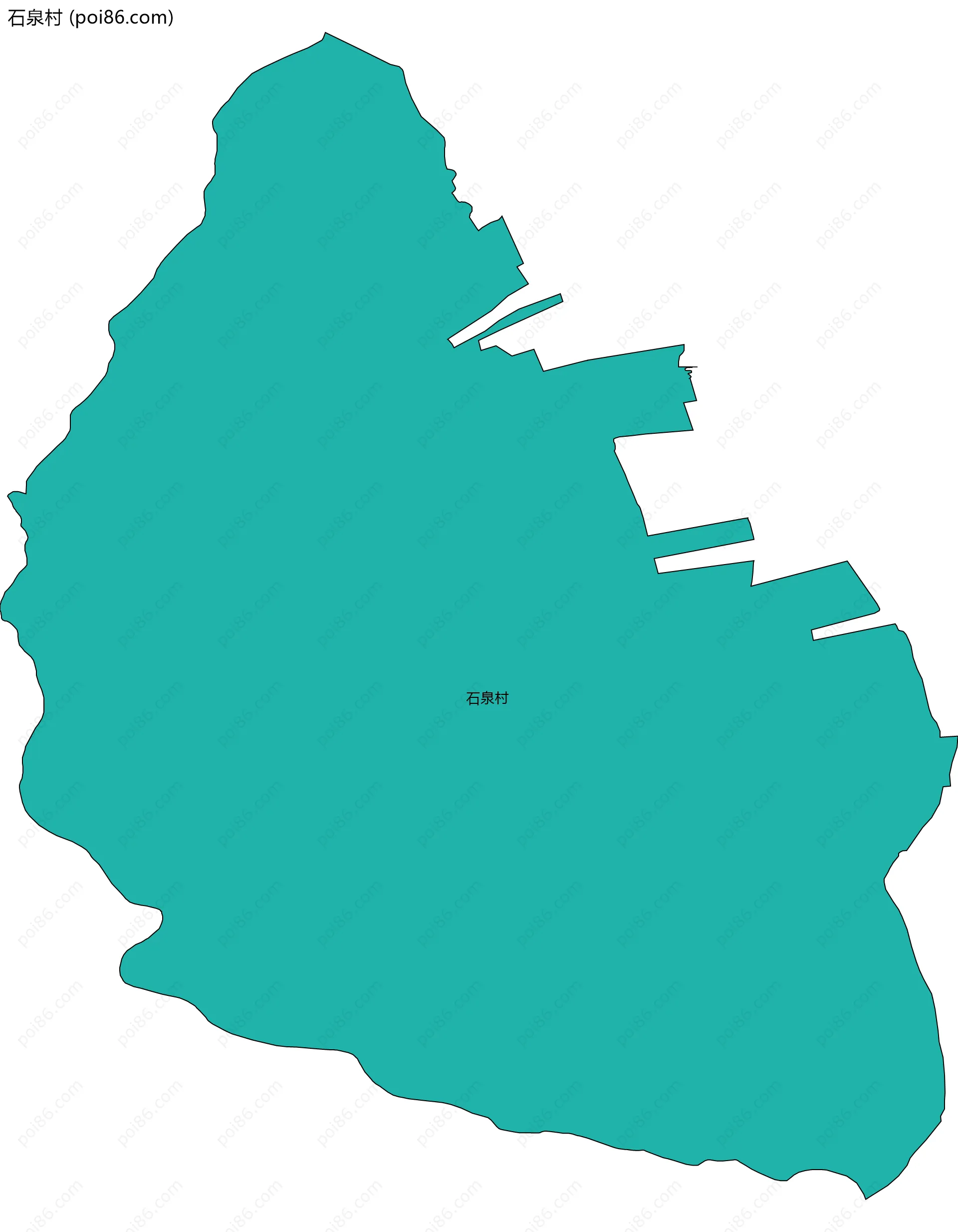 石泉村边界地图