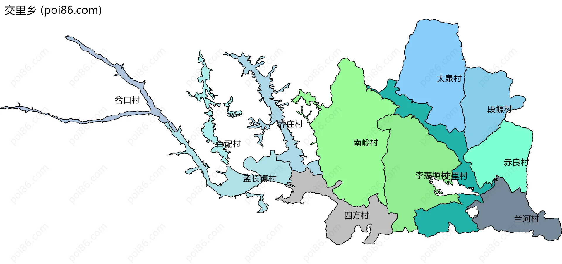 交里乡边界地图(五级行政区划)