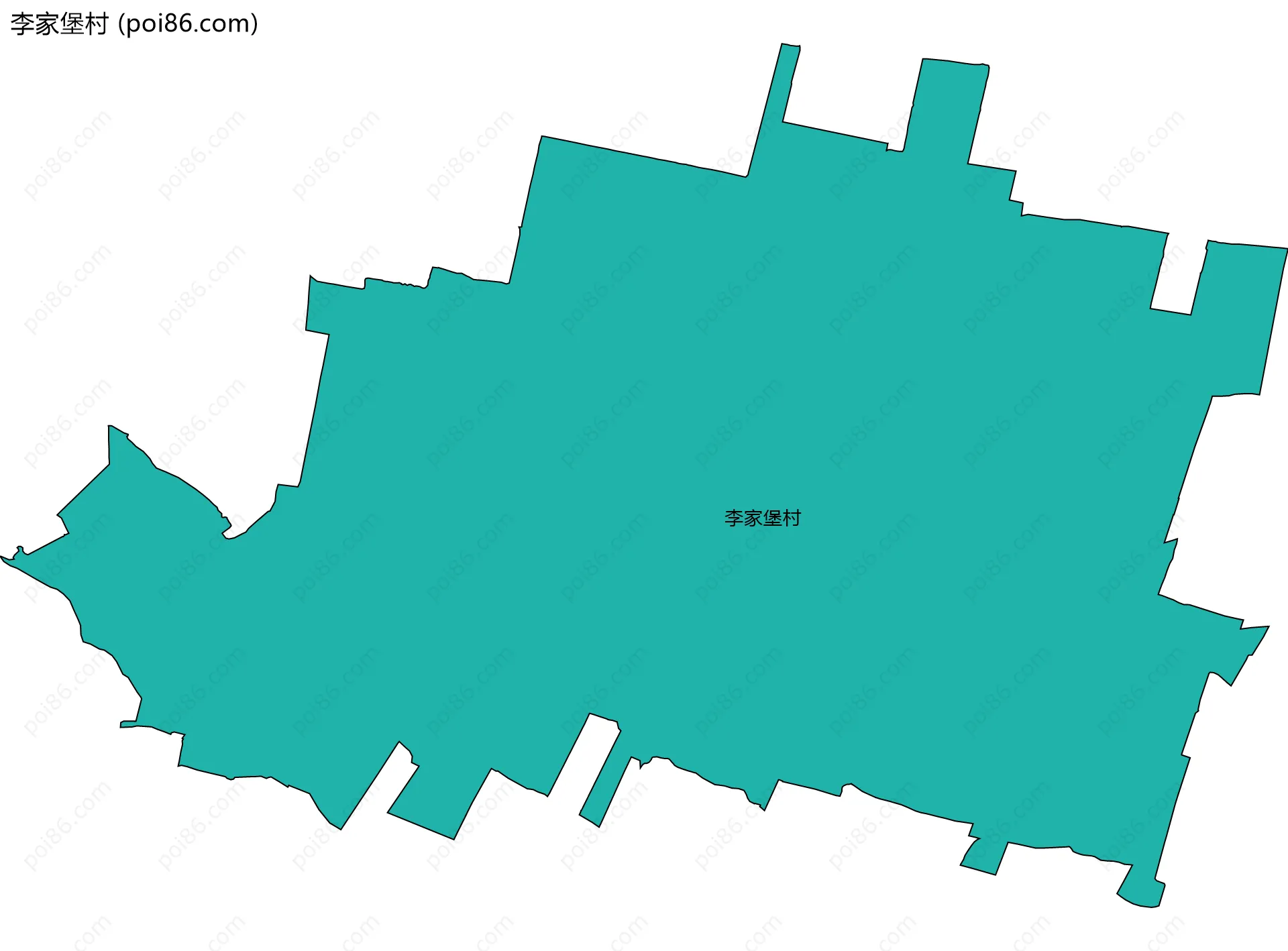 李家堡村边界地图