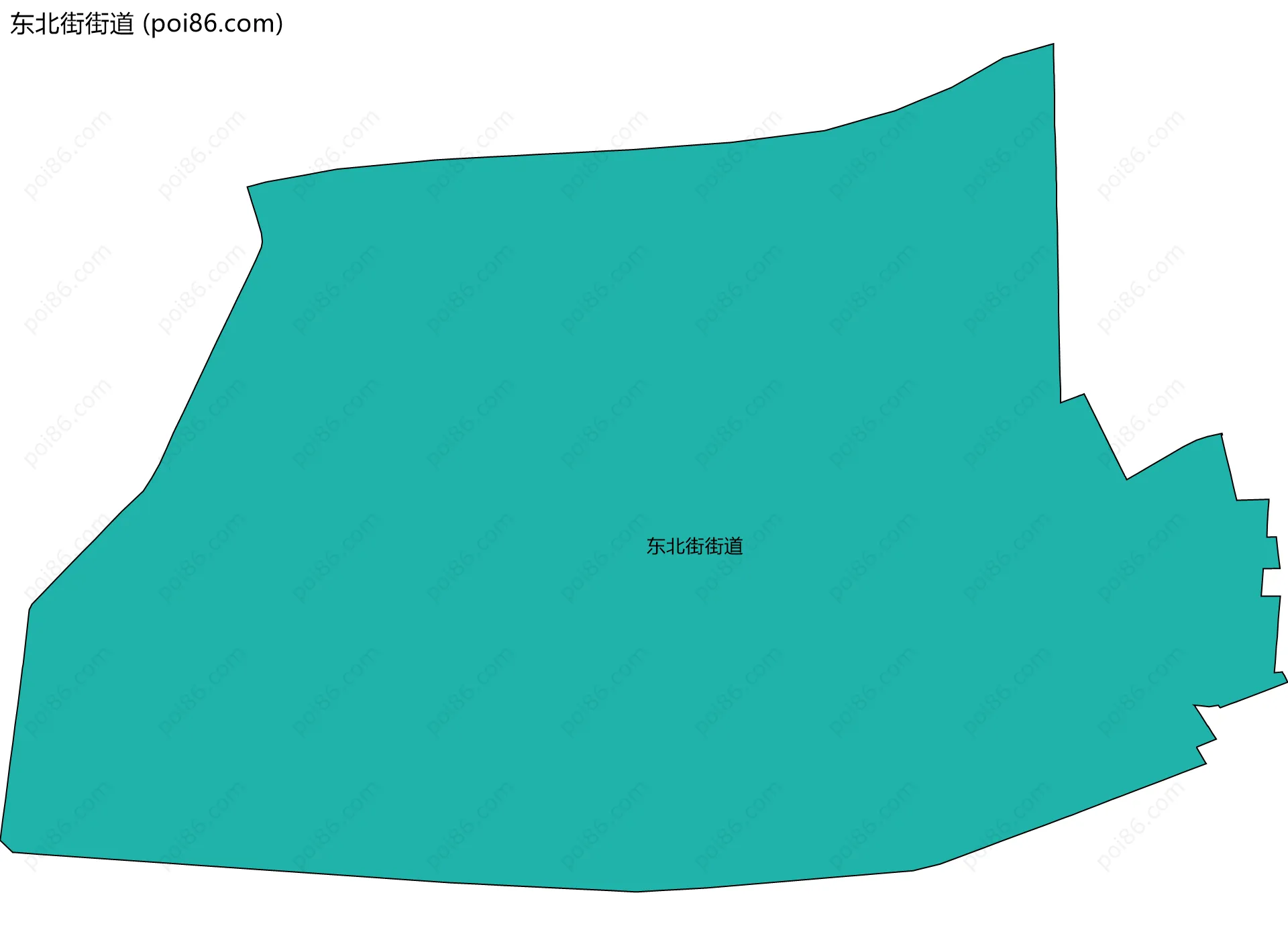 东北街街道边界地图(五级行政区划)