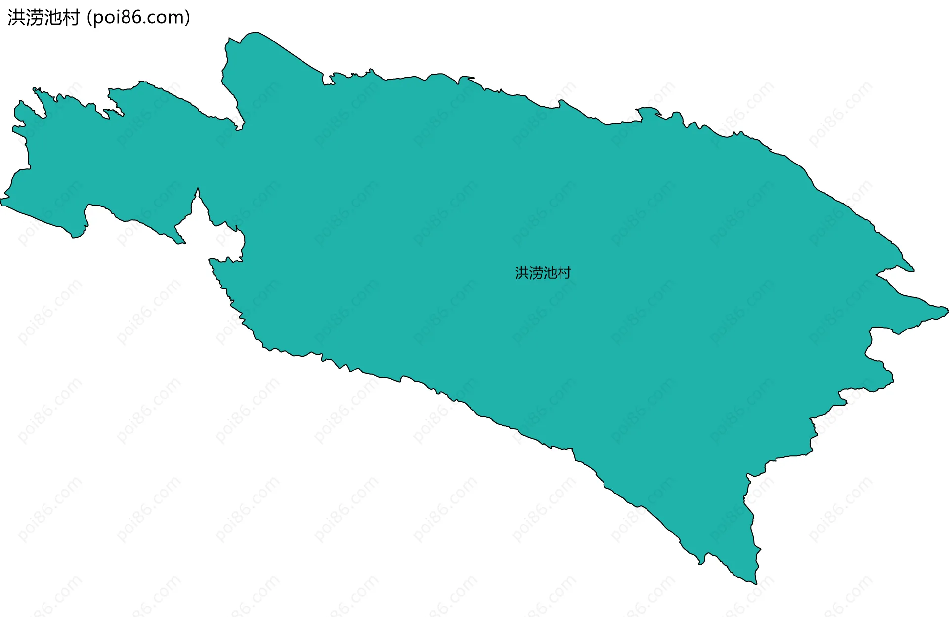 洪涝池村边界地图