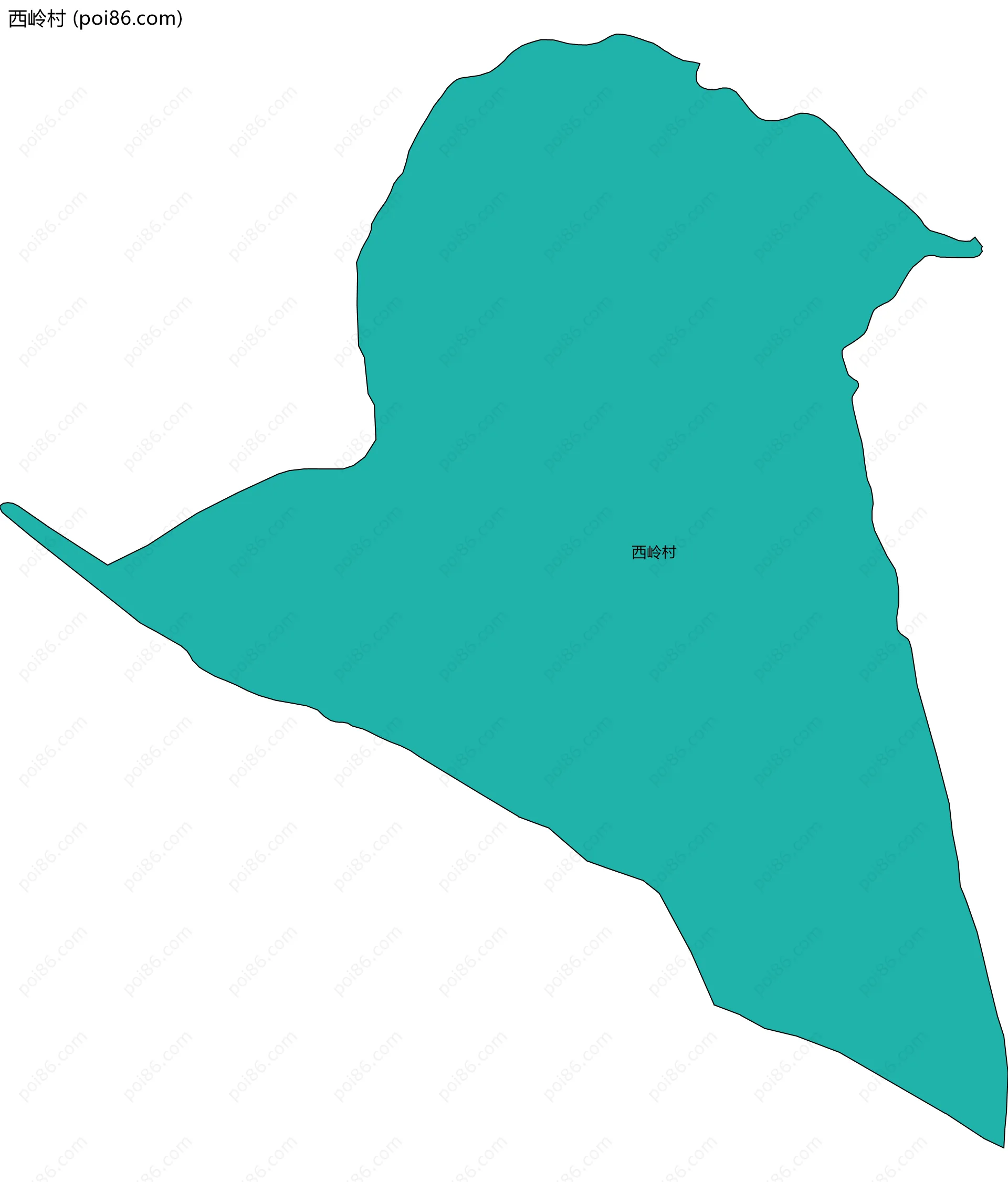 西岭村边界地图