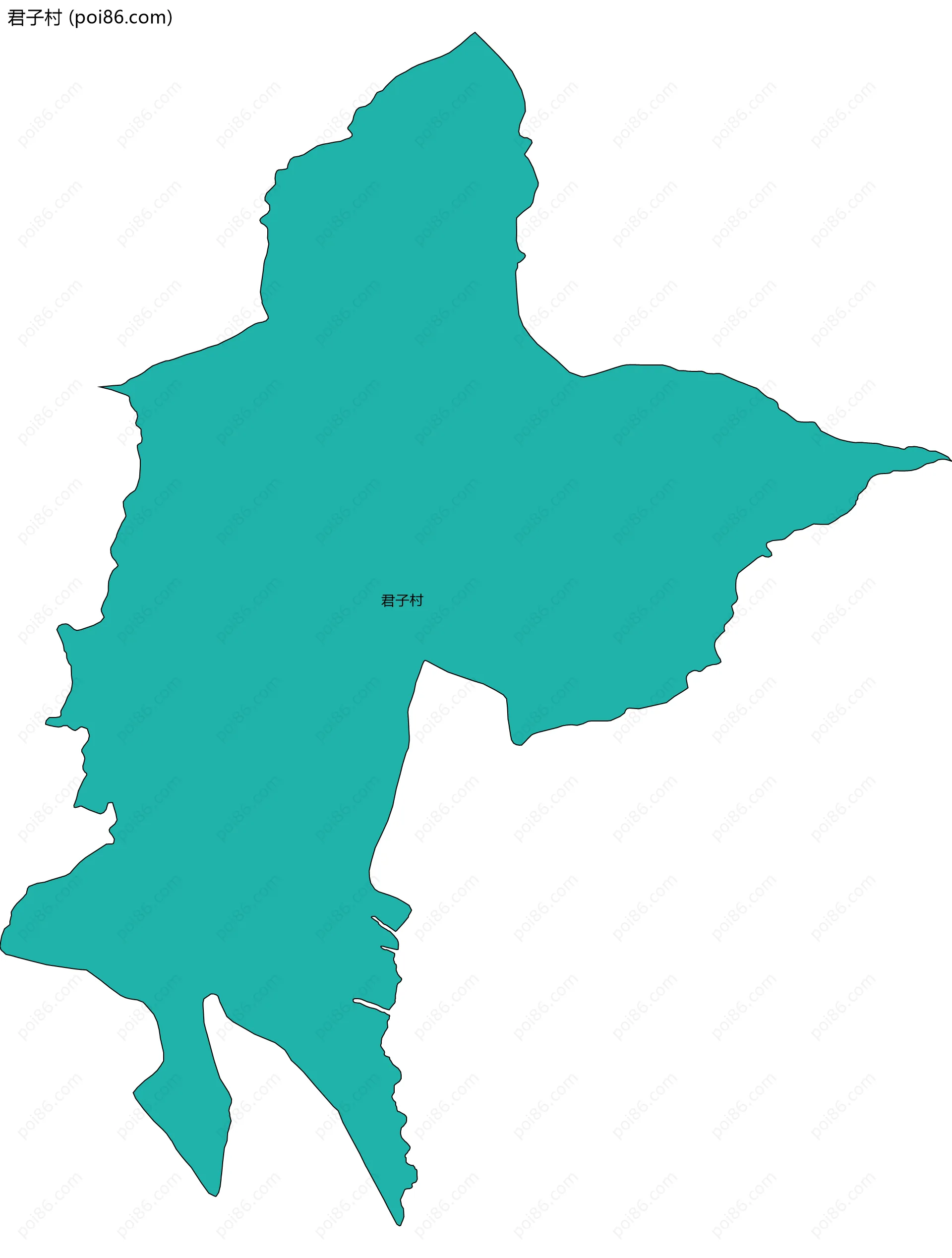 君子村边界地图