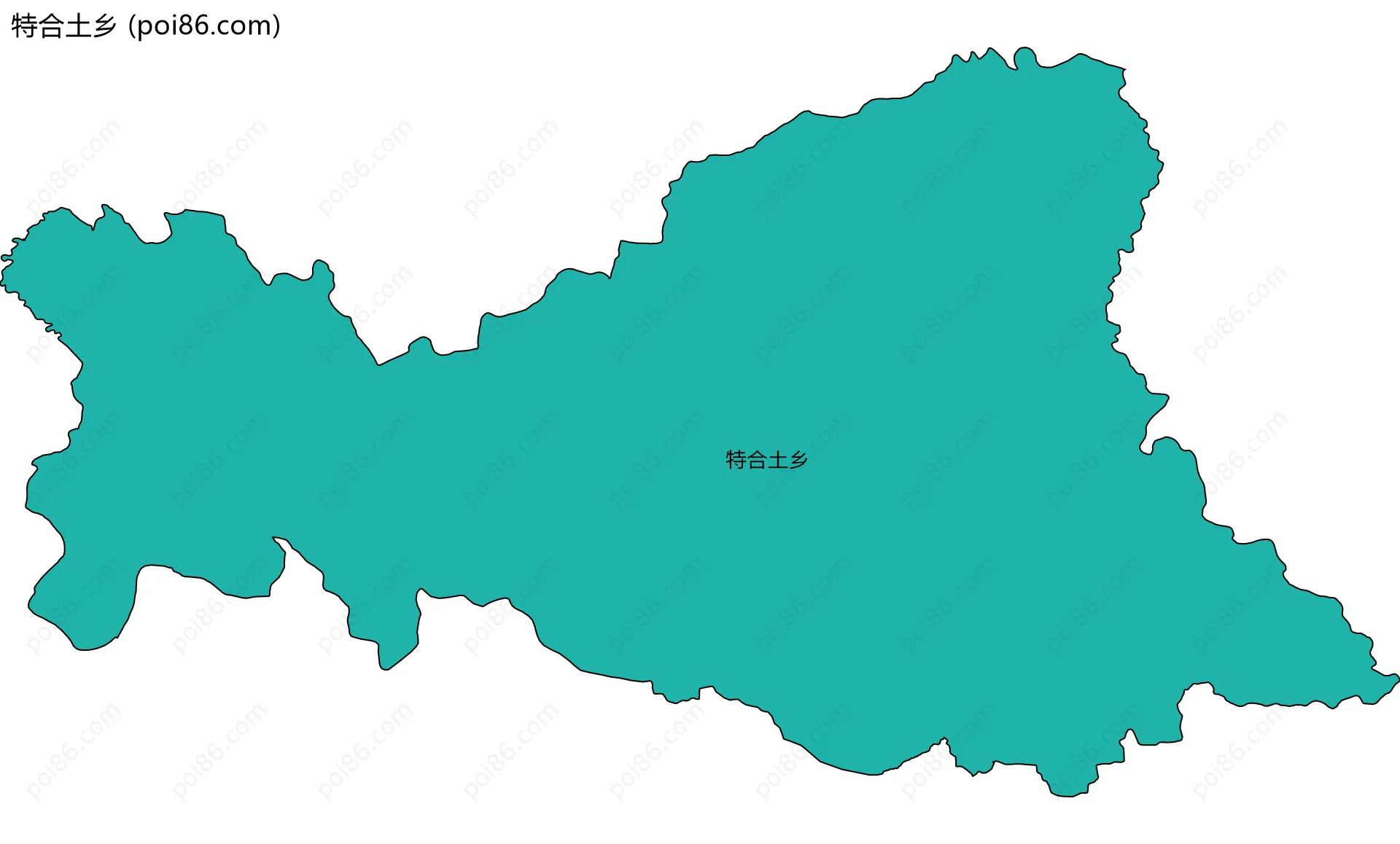 特合土乡边界地图(五级行政区划)