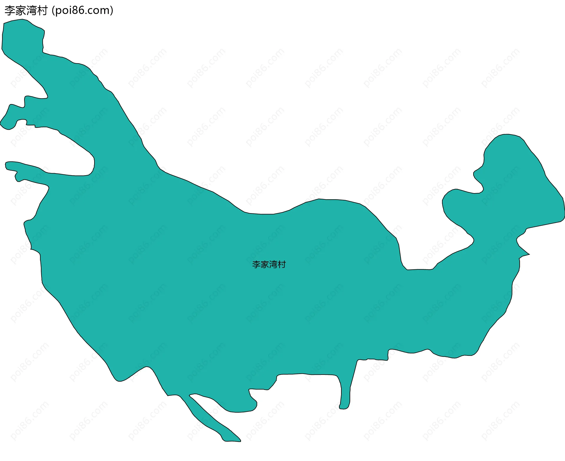 李家湾村边界地图