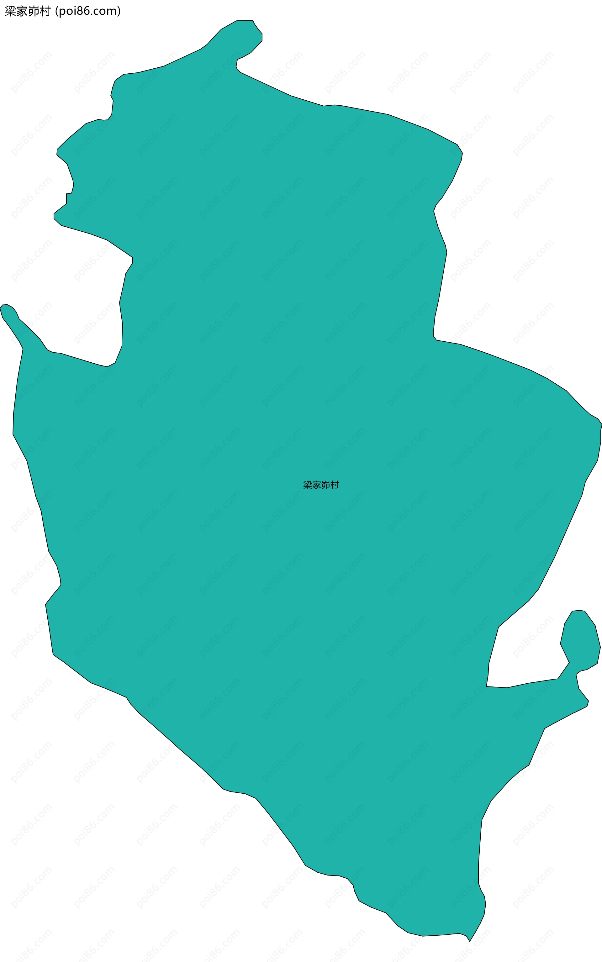 梁家峁村边界地图