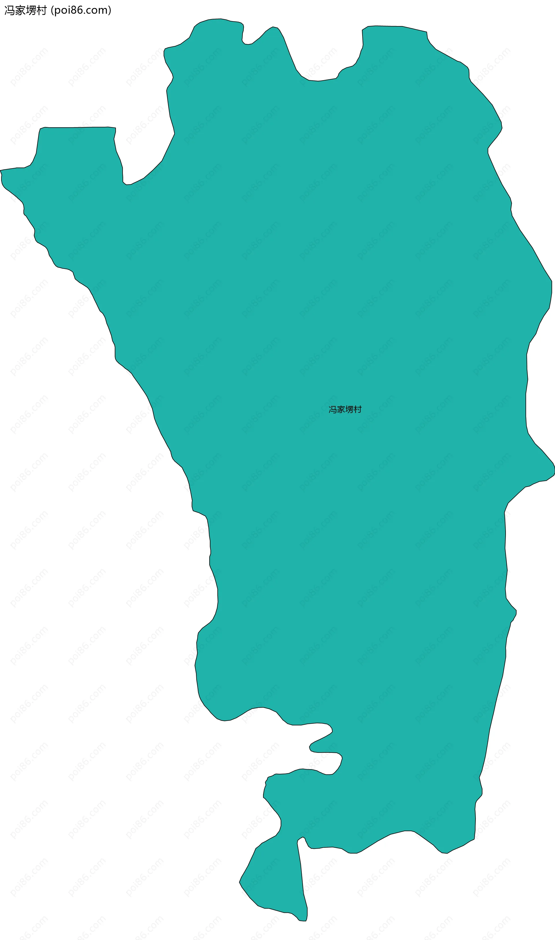 冯家塄村边界地图