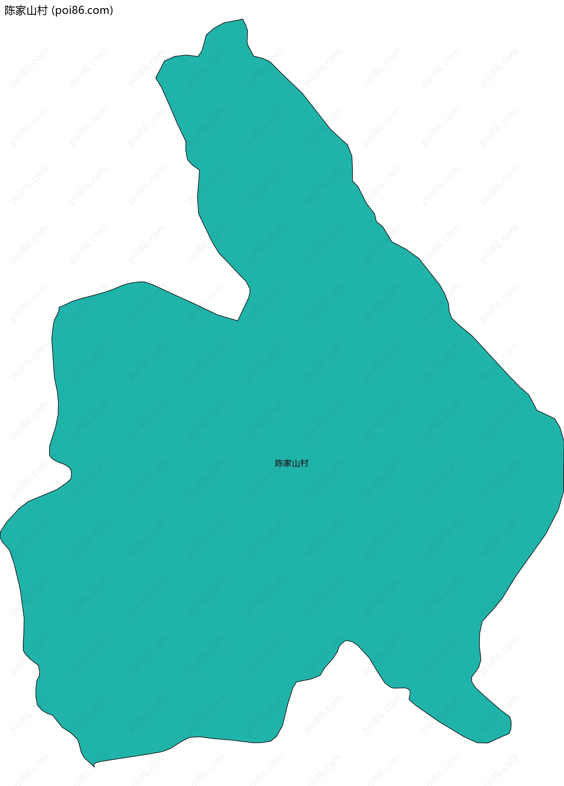 陈家山村边界地图