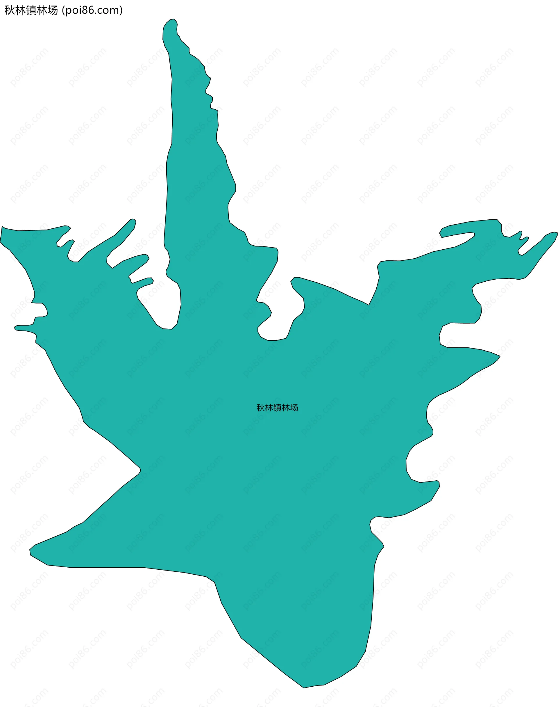 秋林镇林场边界地图(五级行政区划)