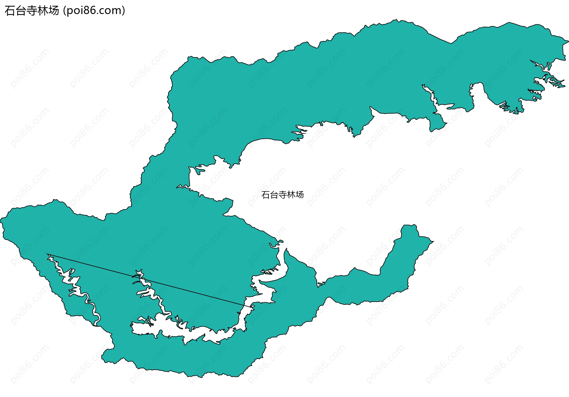 石台寺林场边界地图(五级行政区划)