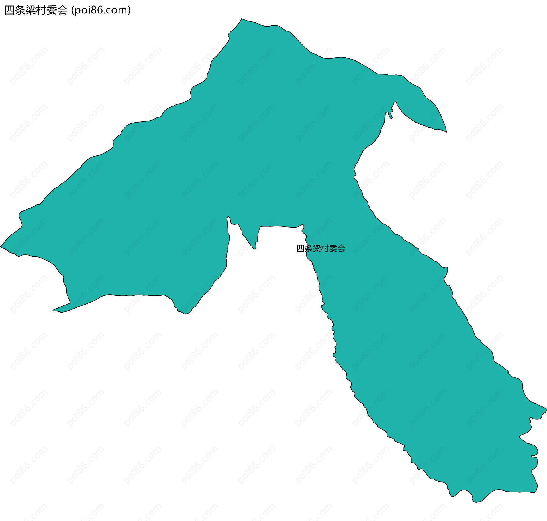 四条梁村委会边界地图