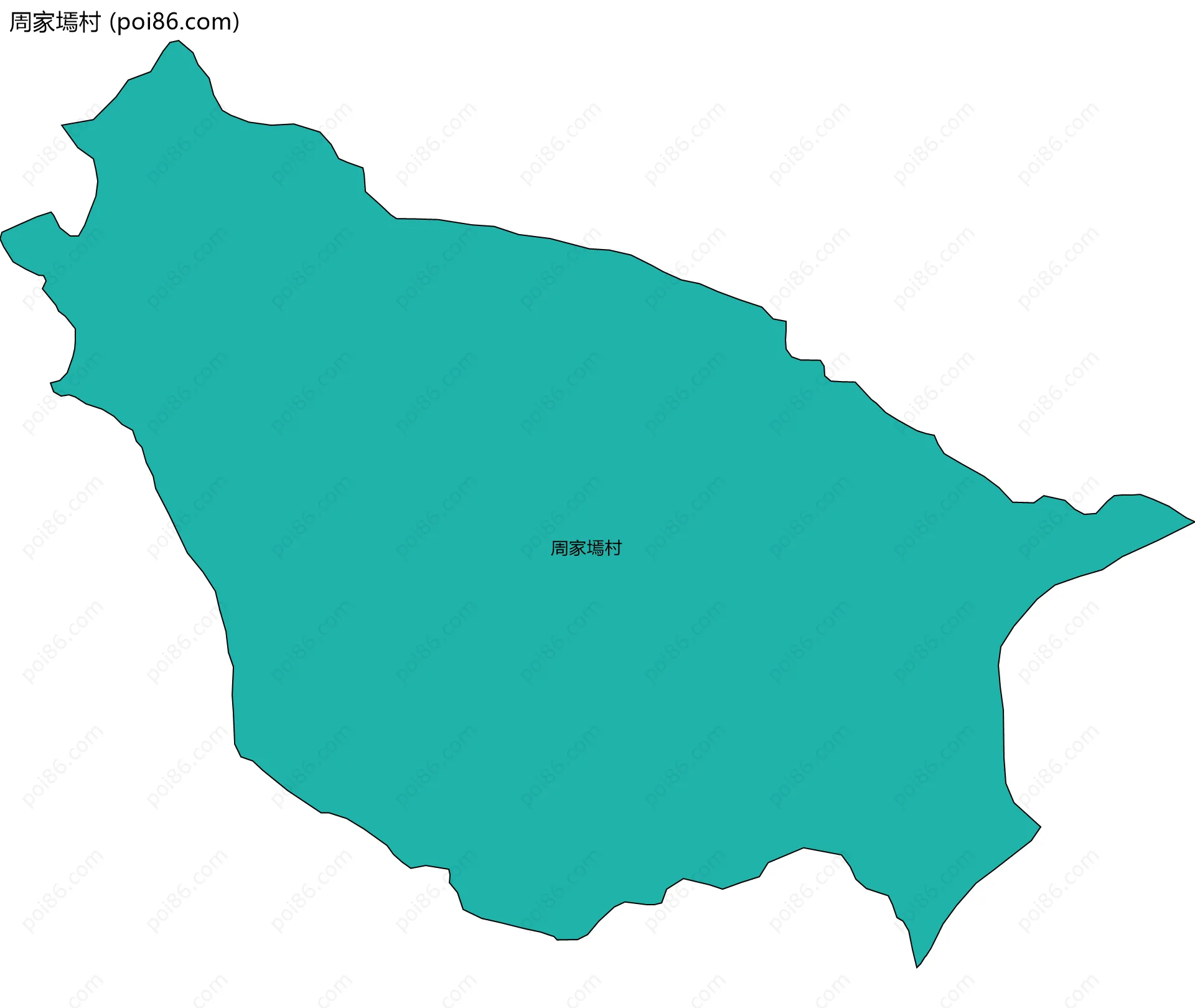周家墕村边界地图