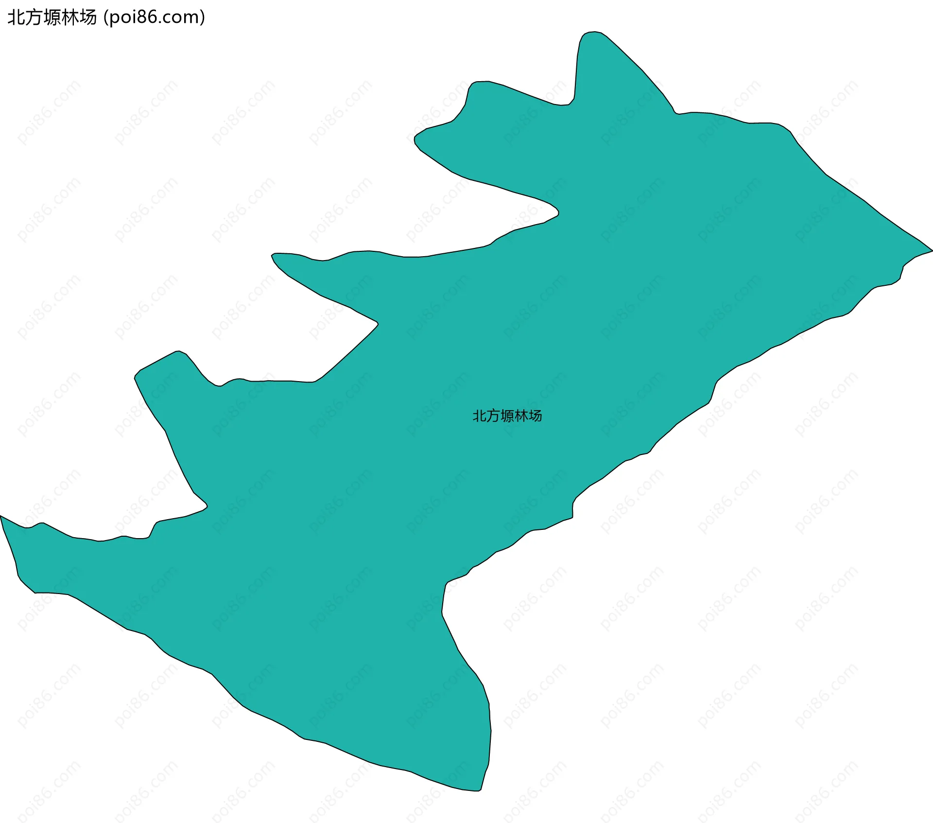 北方塬林场边界地图(五级行政区划)