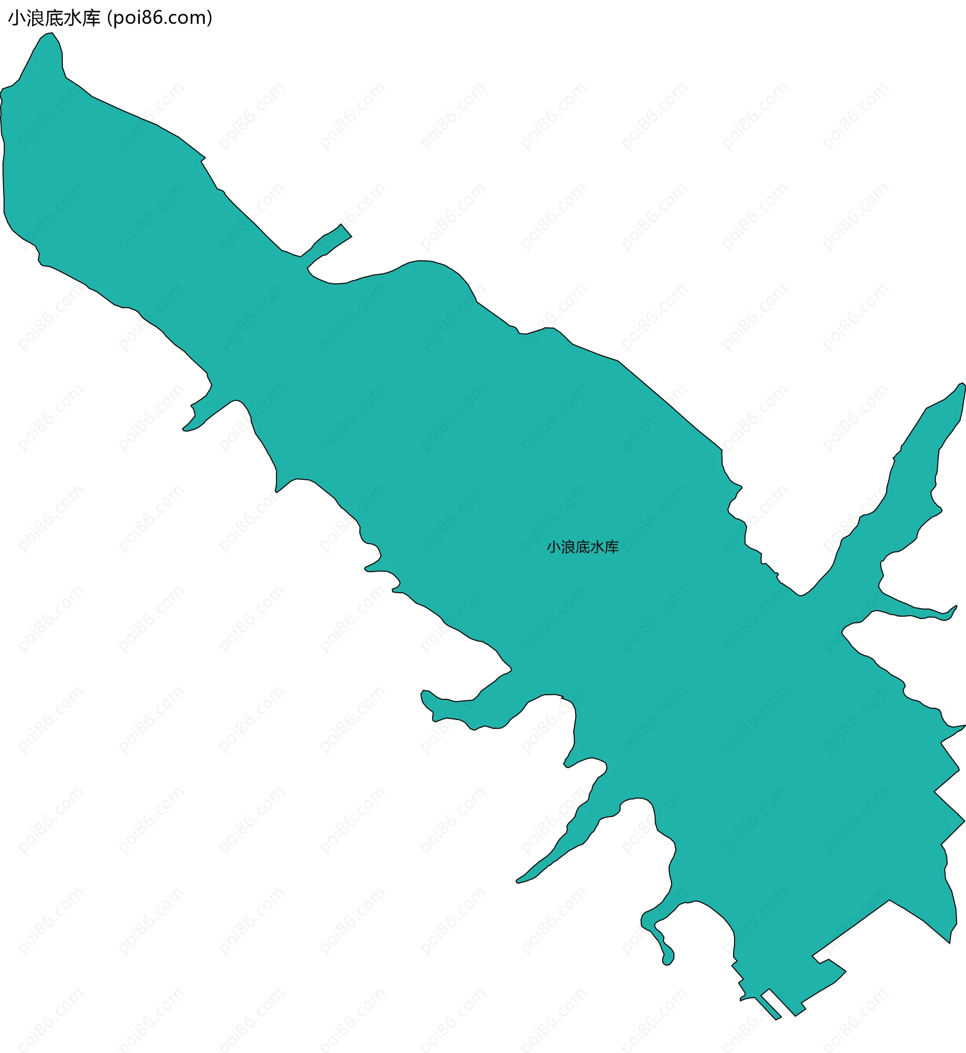 小浪底水库边界地图