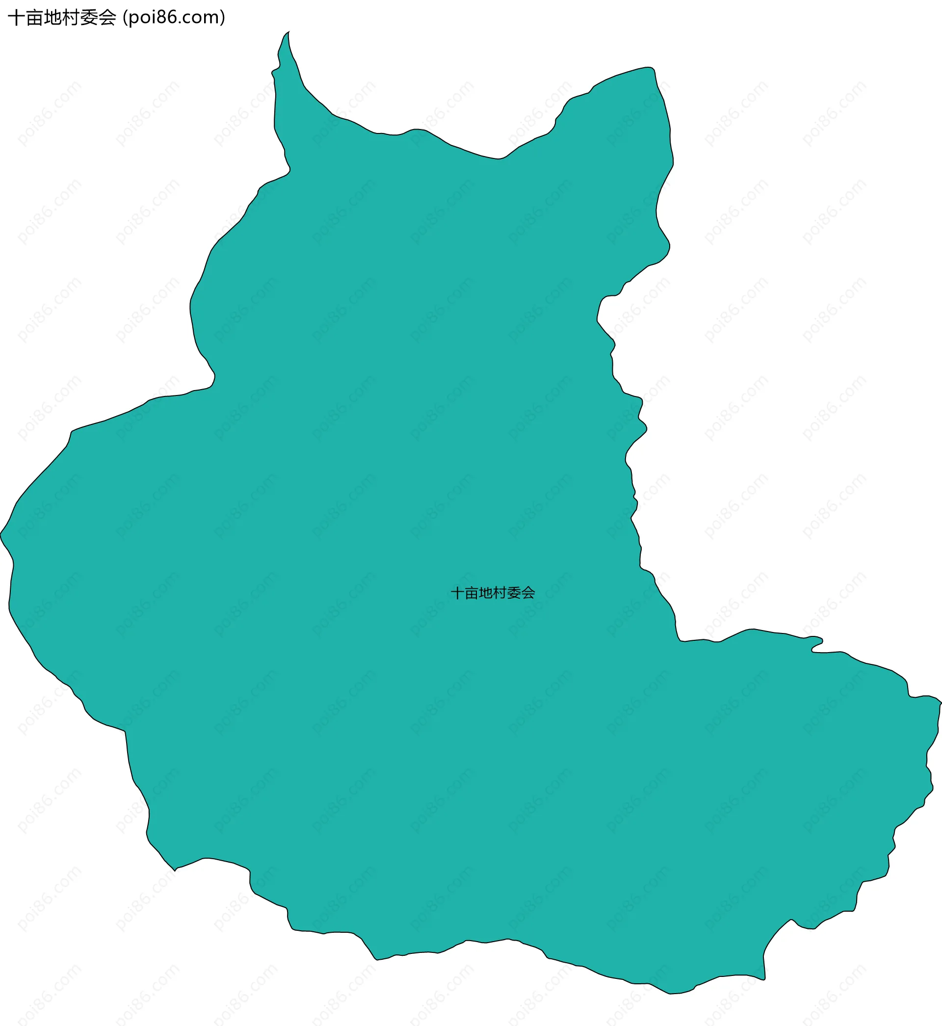 十亩地村委会边界地图