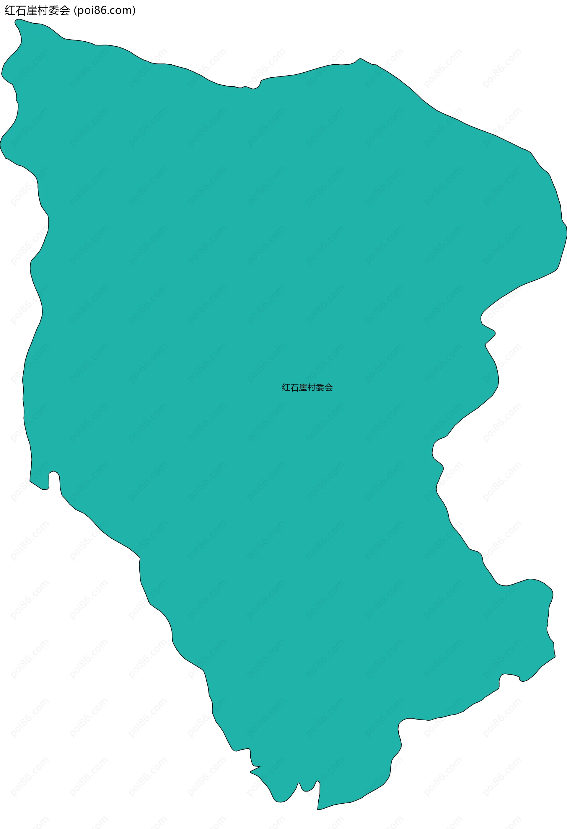 红石崖村委会边界地图