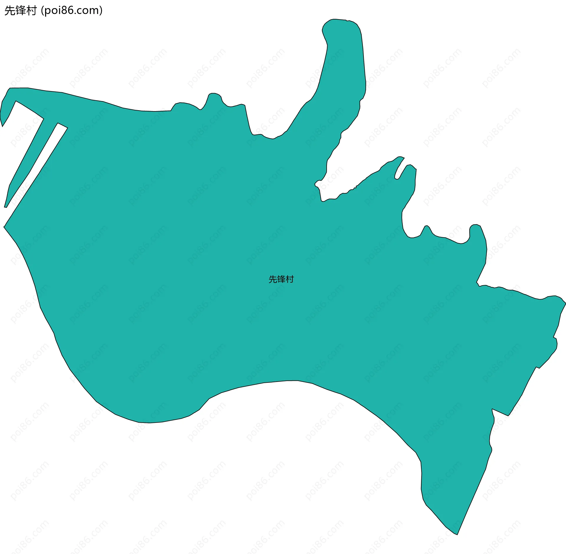 先锋村边界地图