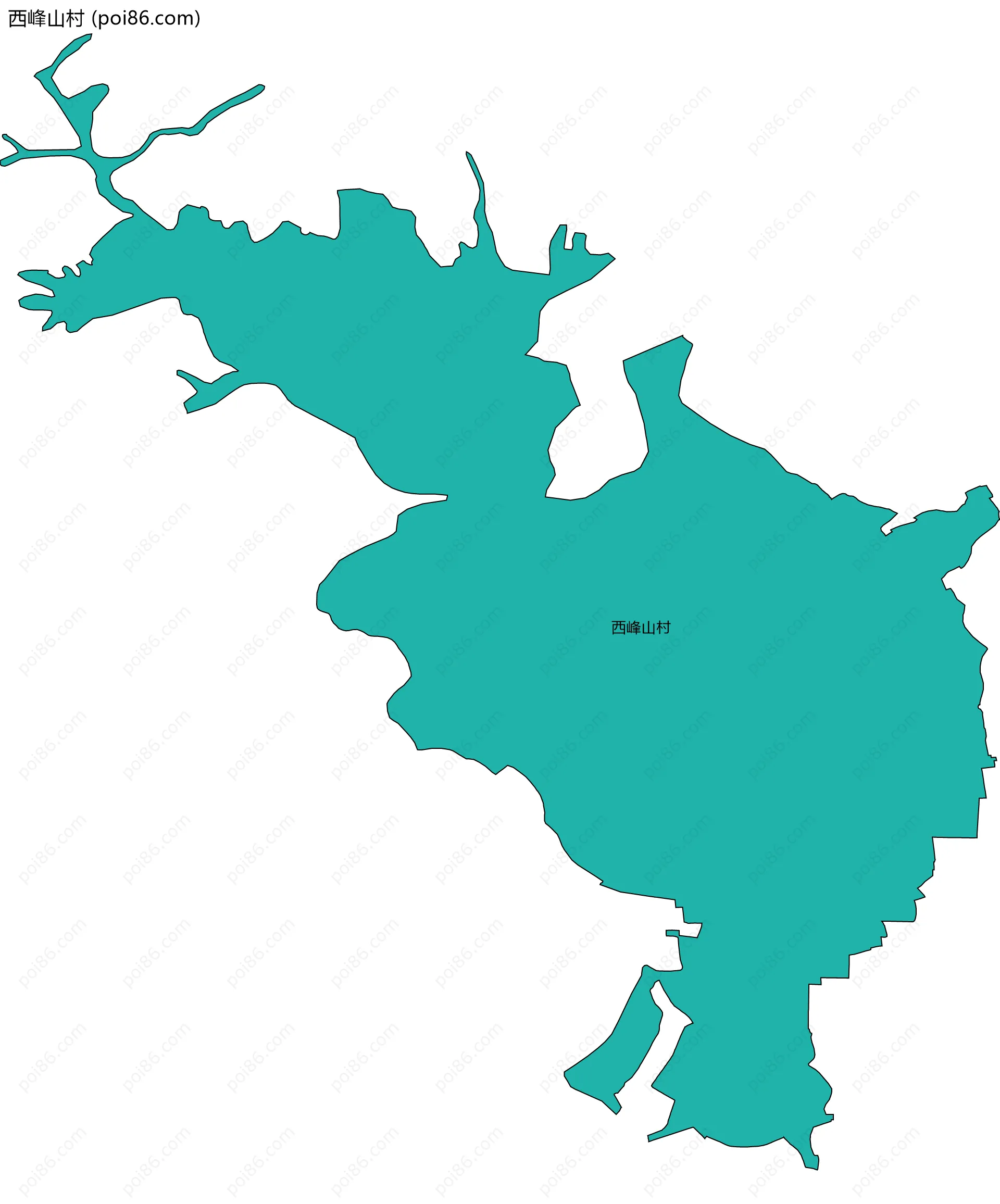 西峰山村边界地图