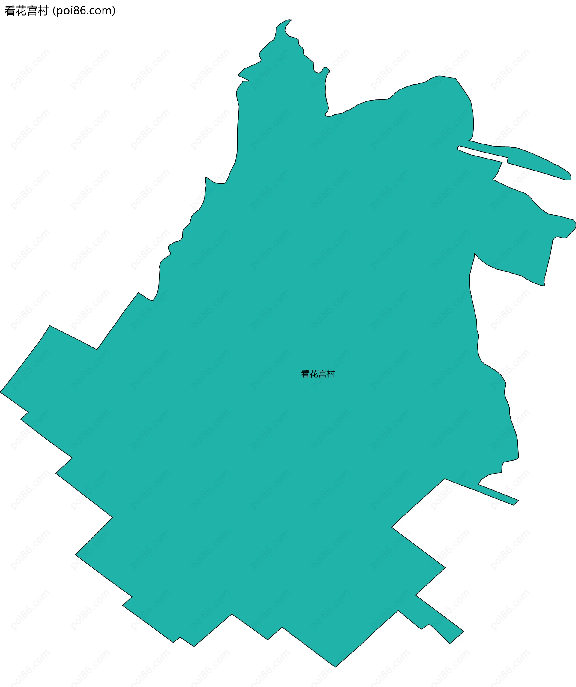 看花宫村边界地图