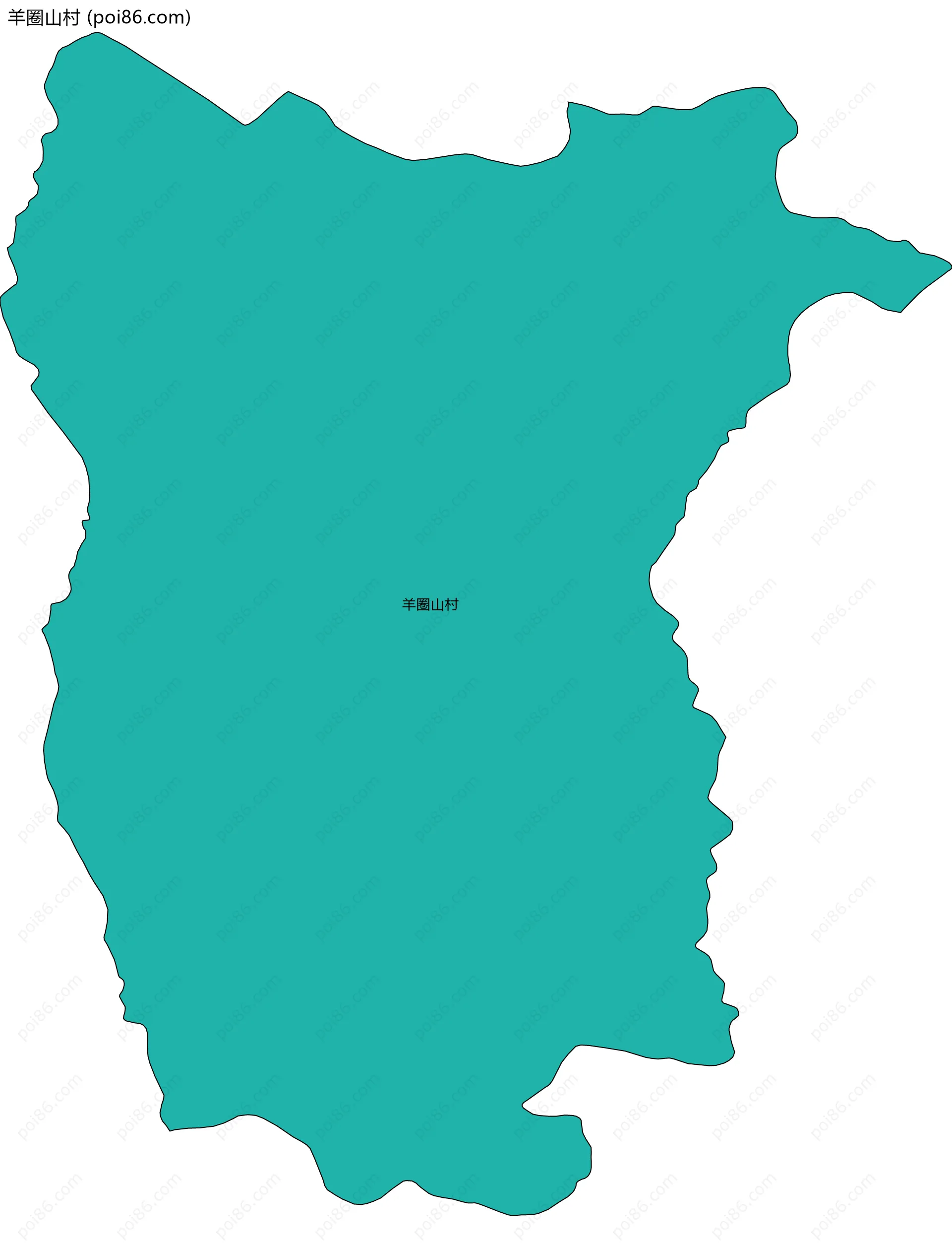 羊圈山村边界地图