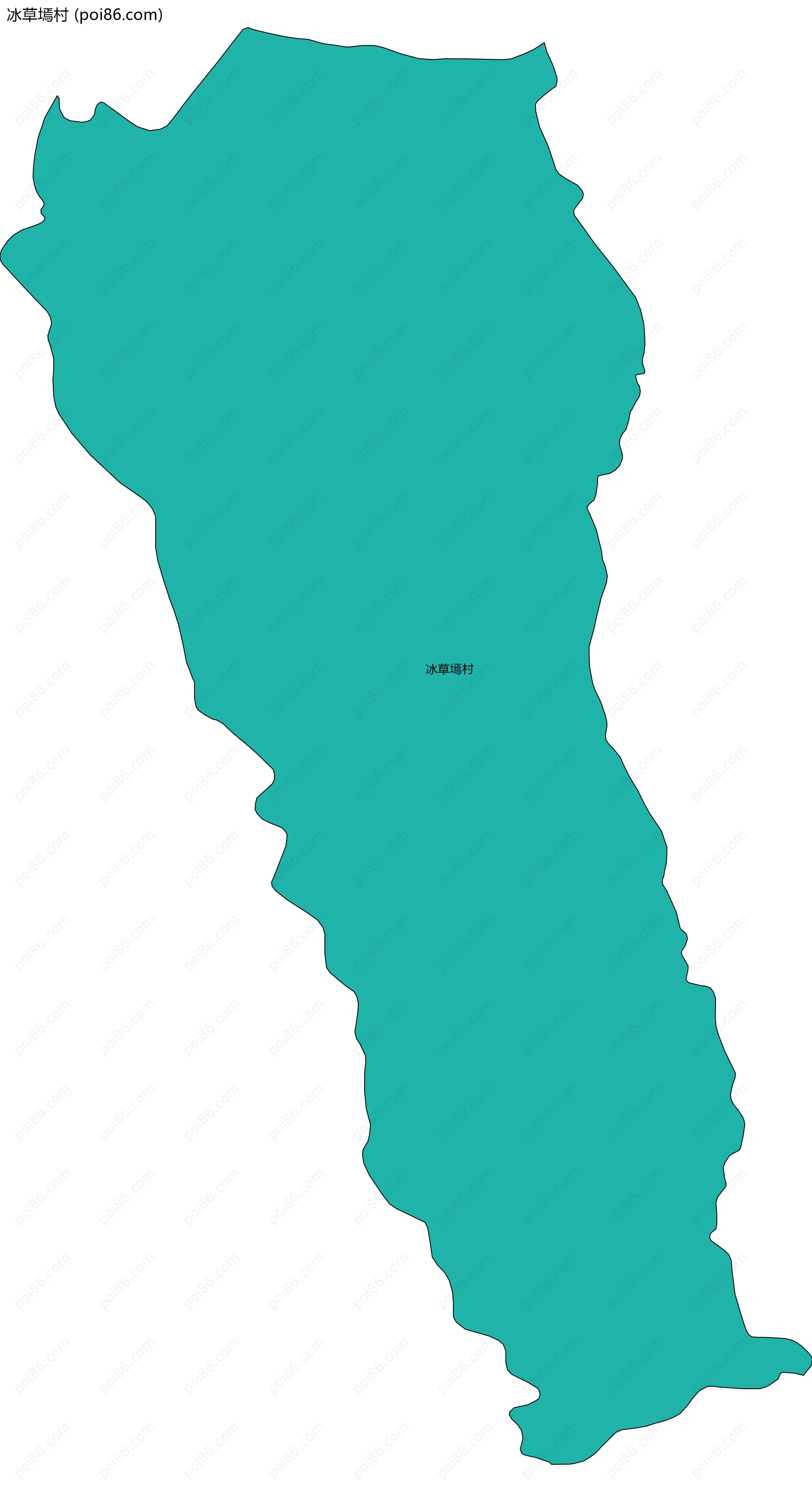 冰草墕村边界地图