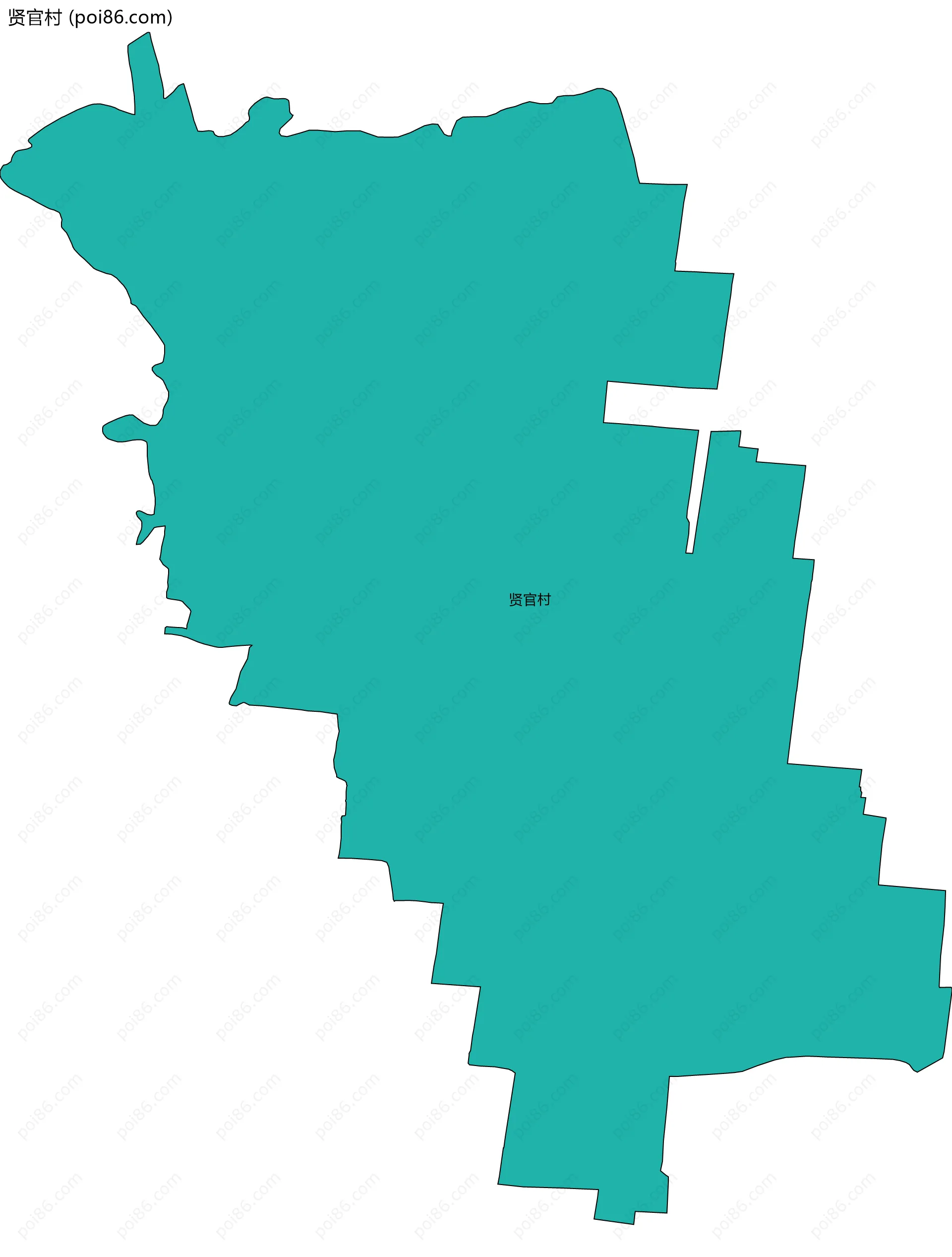 贤官村边界地图