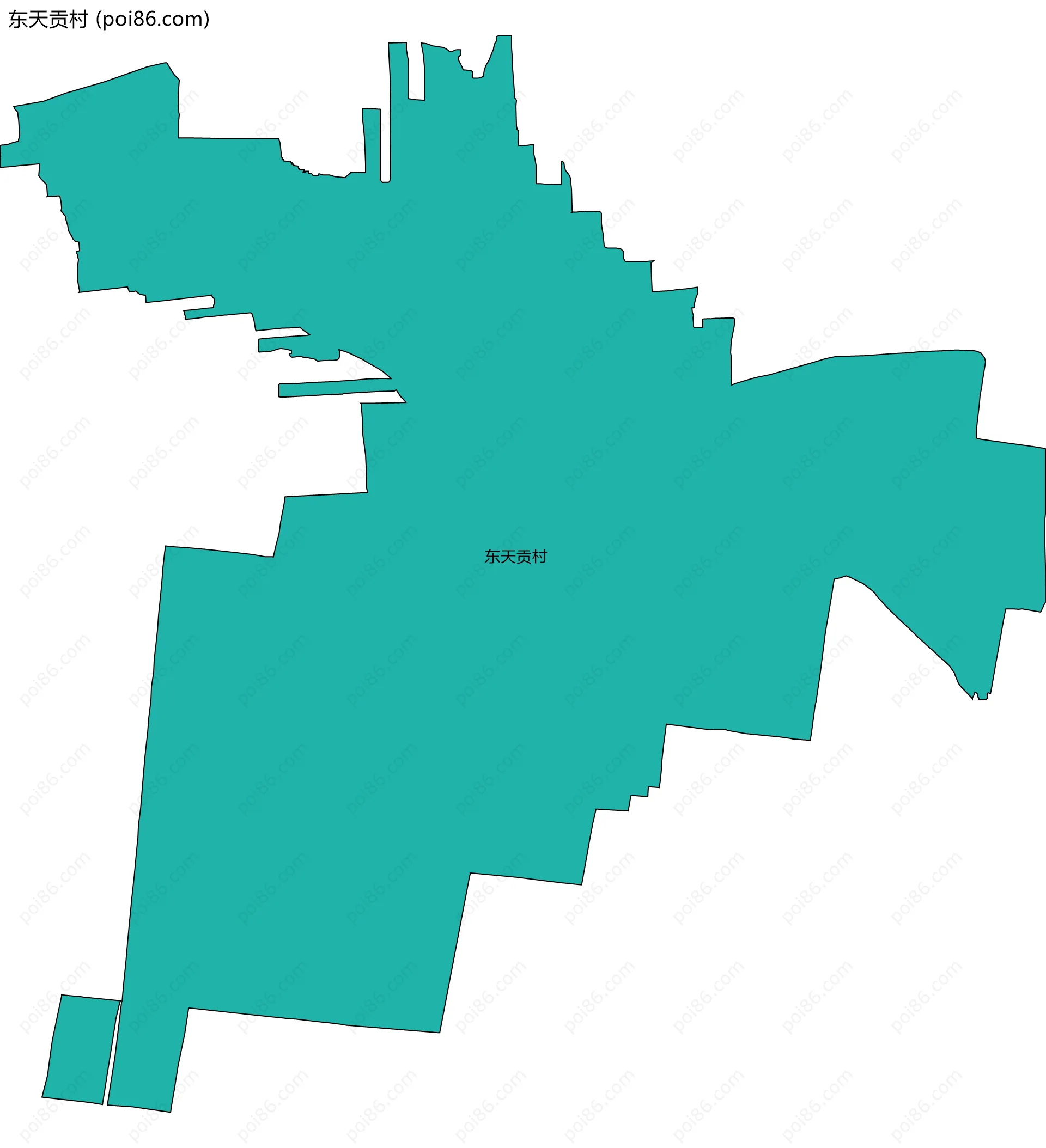 东天贡村边界地图