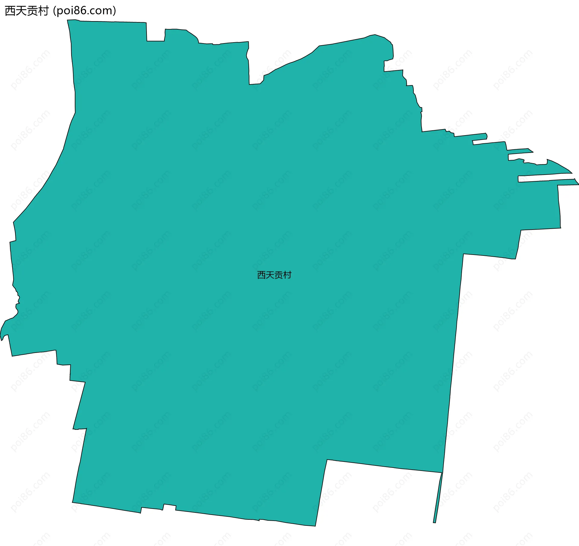 西天贡村边界地图