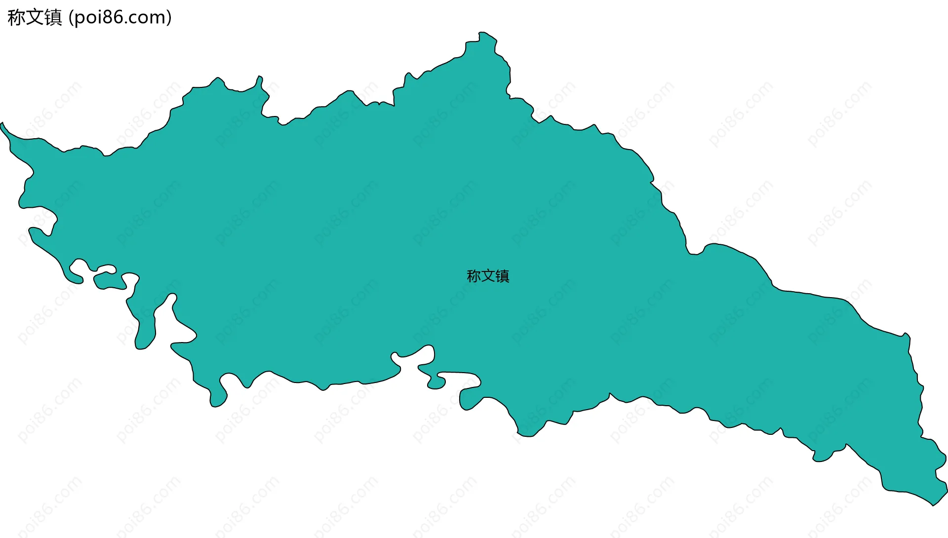 称文镇边界地图(五级行政区划)
