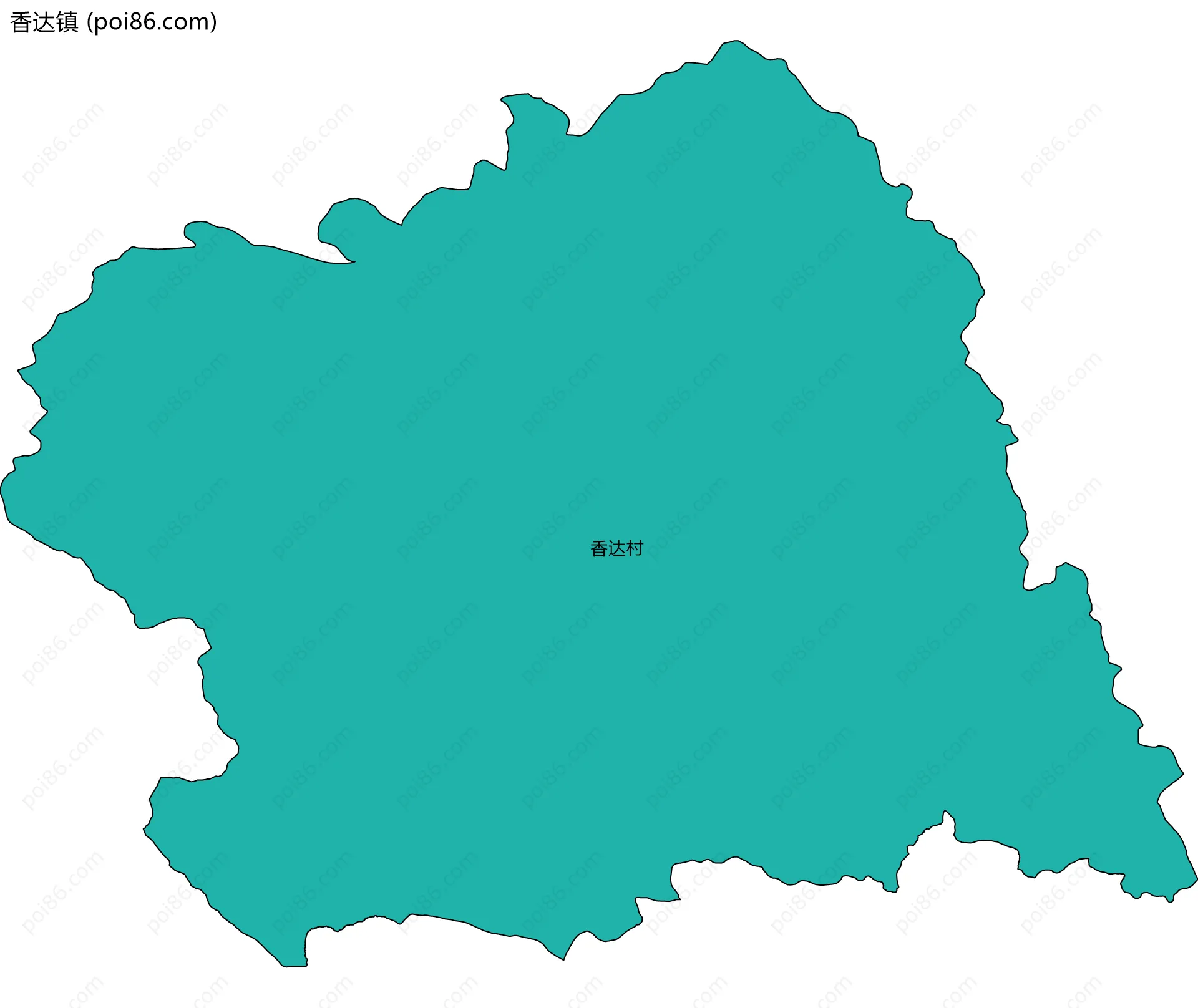 香达镇边界地图(五级行政区划)