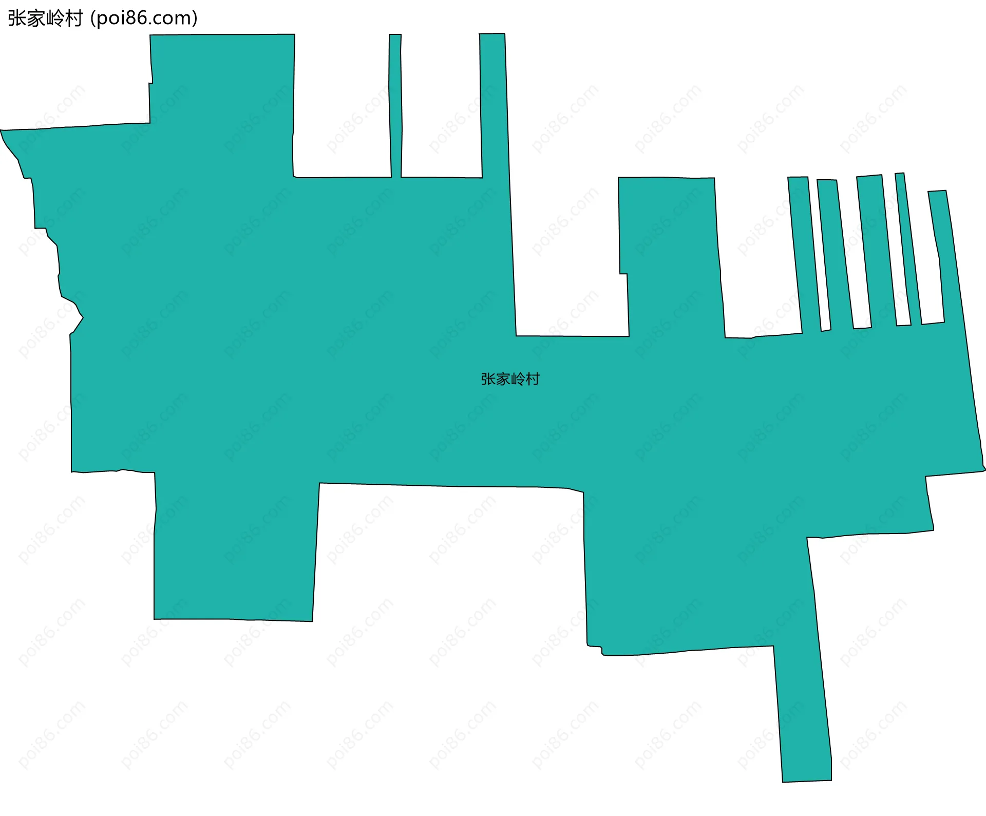 张家岭村边界地图